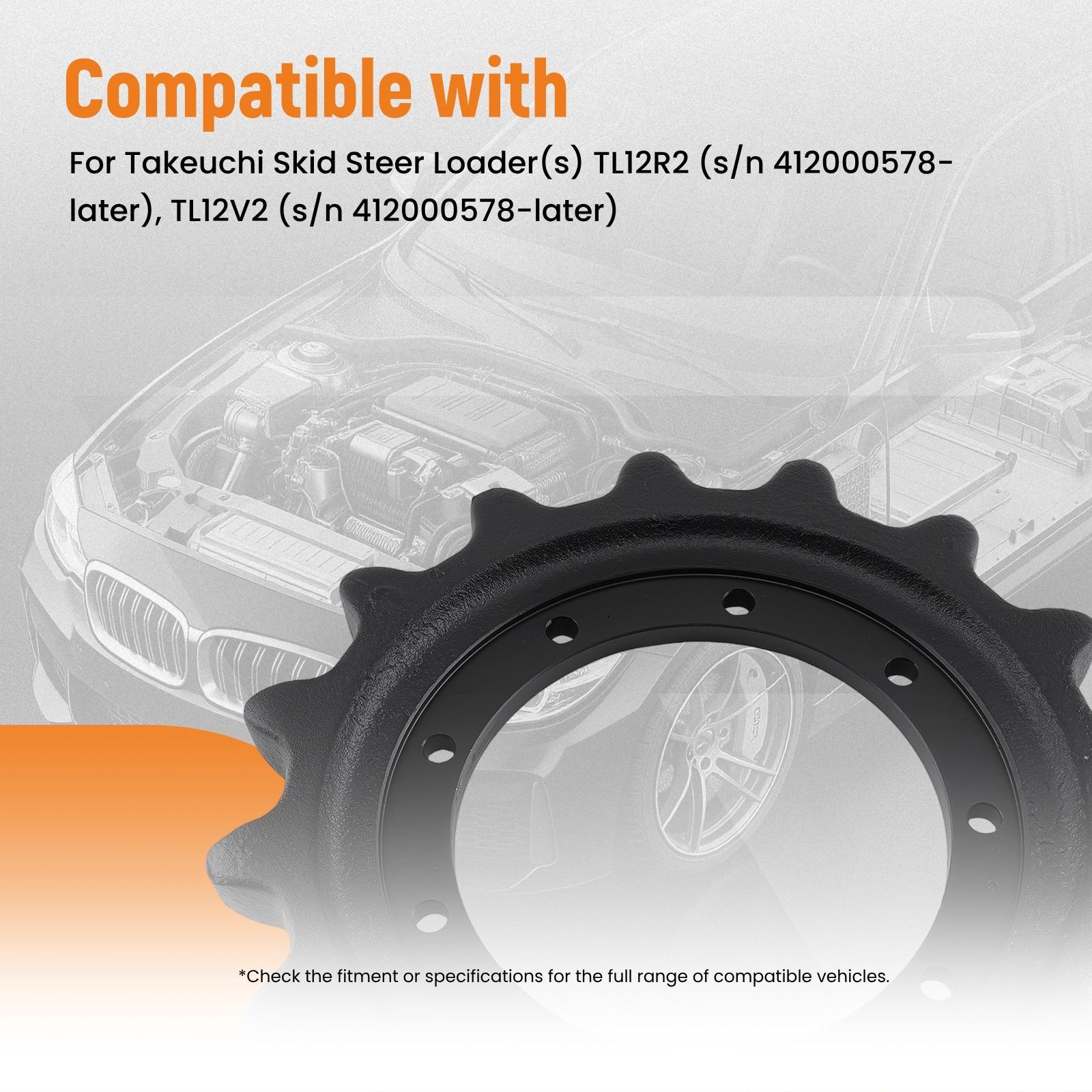 16 Teeth Drive Sprocket 9 Holes for Takeuchi TL12R2 TL12V2 Steel 06916-00011