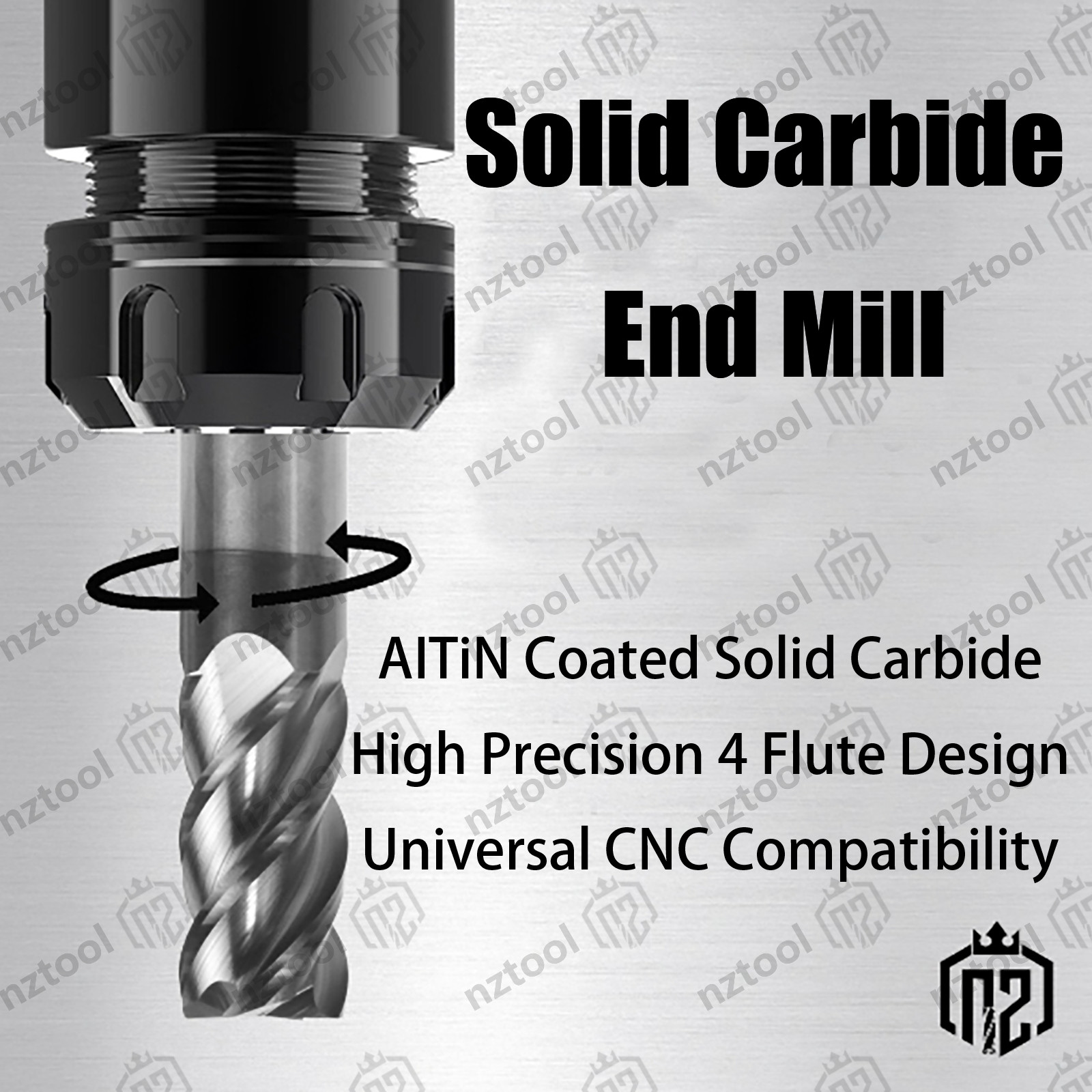 1 PCS 4 Flute 5/8″ x 1-1/4» x 3-1/2″ Square Carbide End Mill AlTiN Coated NEW