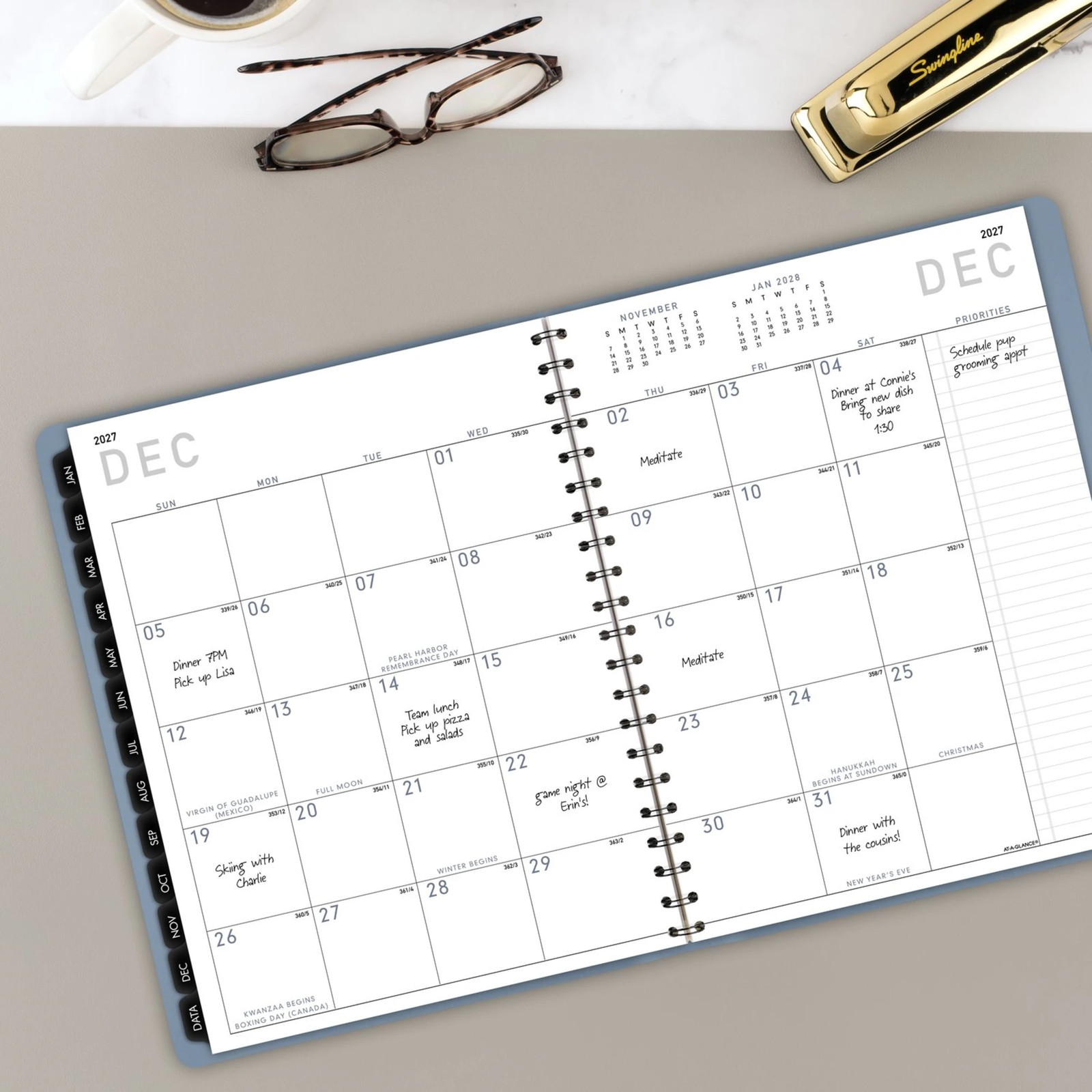 AT-A-GLANCE Contemporary 2027 Weekly Monthly Planner, Drizzle