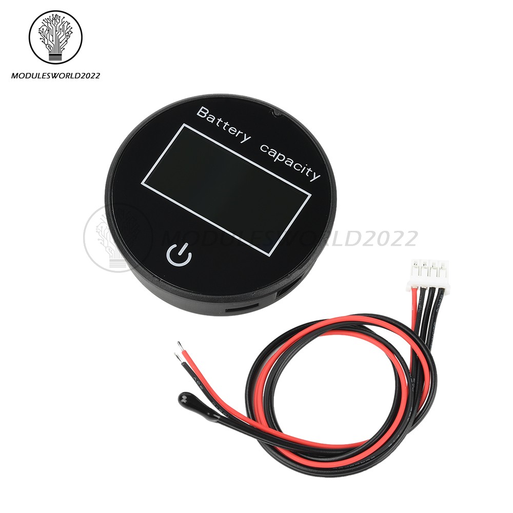 LCD Digital Battery Level Indicator Voltage Power Percentage Temperature Display