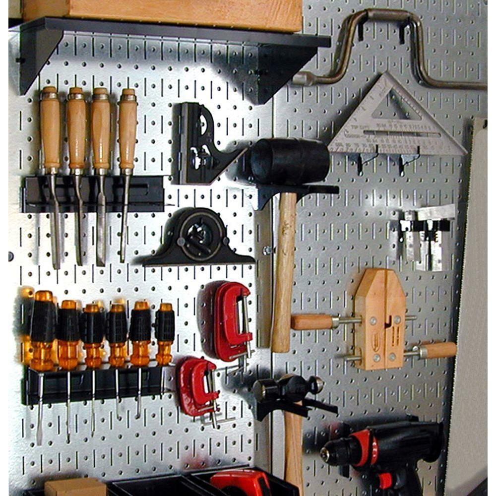 Wall Control Pegboard Pack 32 in. x 32 in. Galvanized Steel Installation Kit