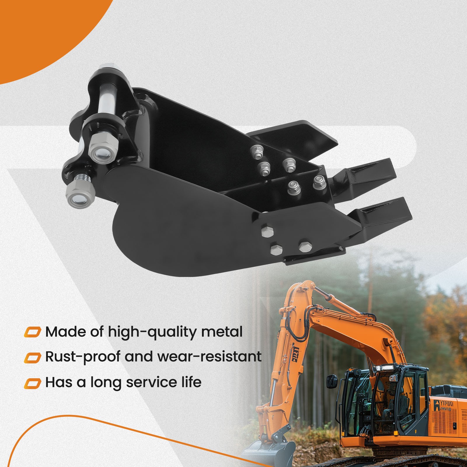 200mm For Mini Excavator Bucket for TYPHON 3 Ton Digger Attachment Pin Dia 25mm