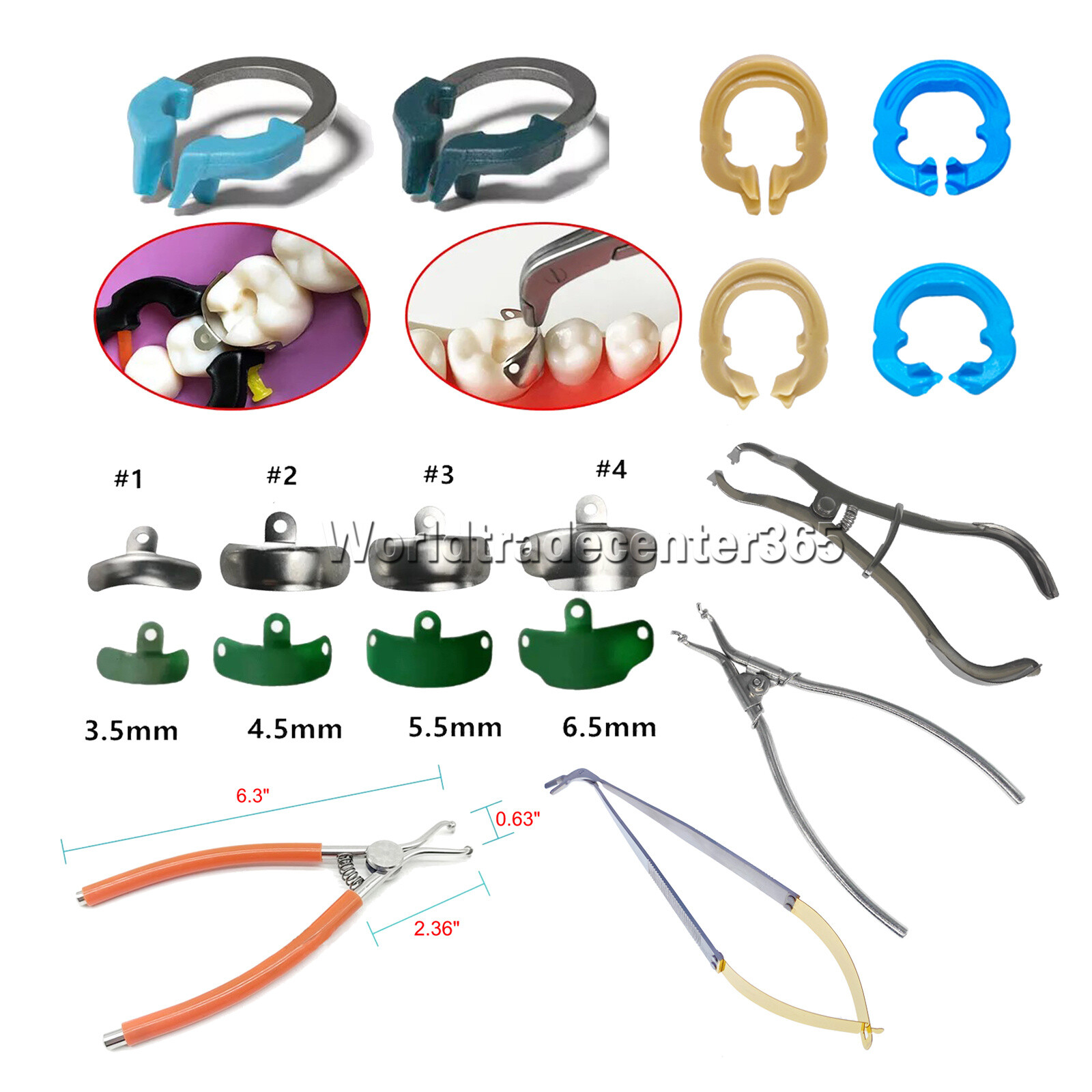Palodent V3 Plus Style Dental Sectional Matrix Band Narrow Ring Clamp