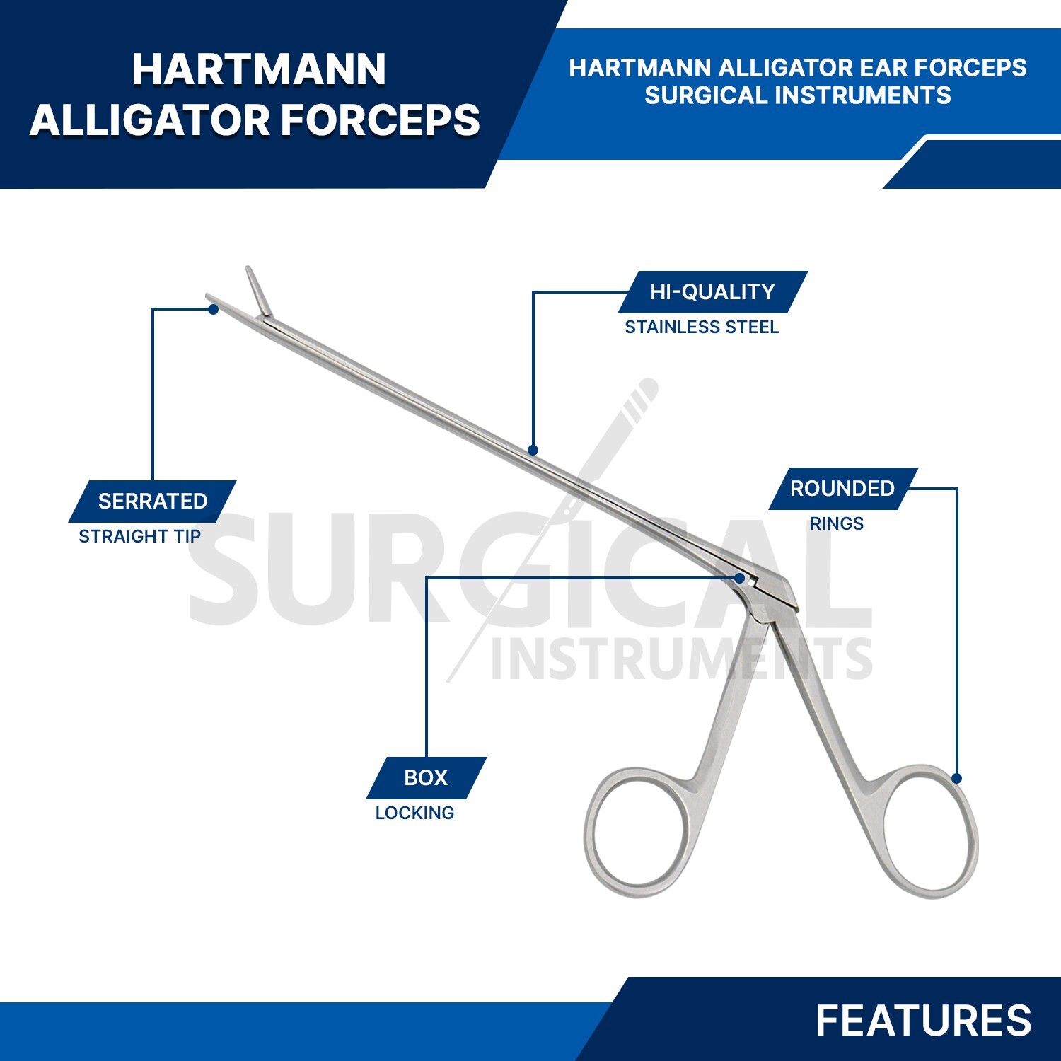 Alligator Forceps Surgical & Veterinary Instruments 10″ Stainless German Grade