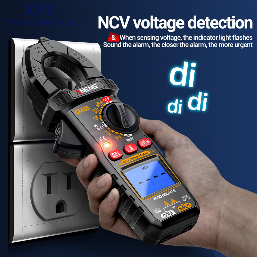 ANENG Digital Clamp Meter 6000 Count Multimeter NVC Amp AC DC Volt Current Test