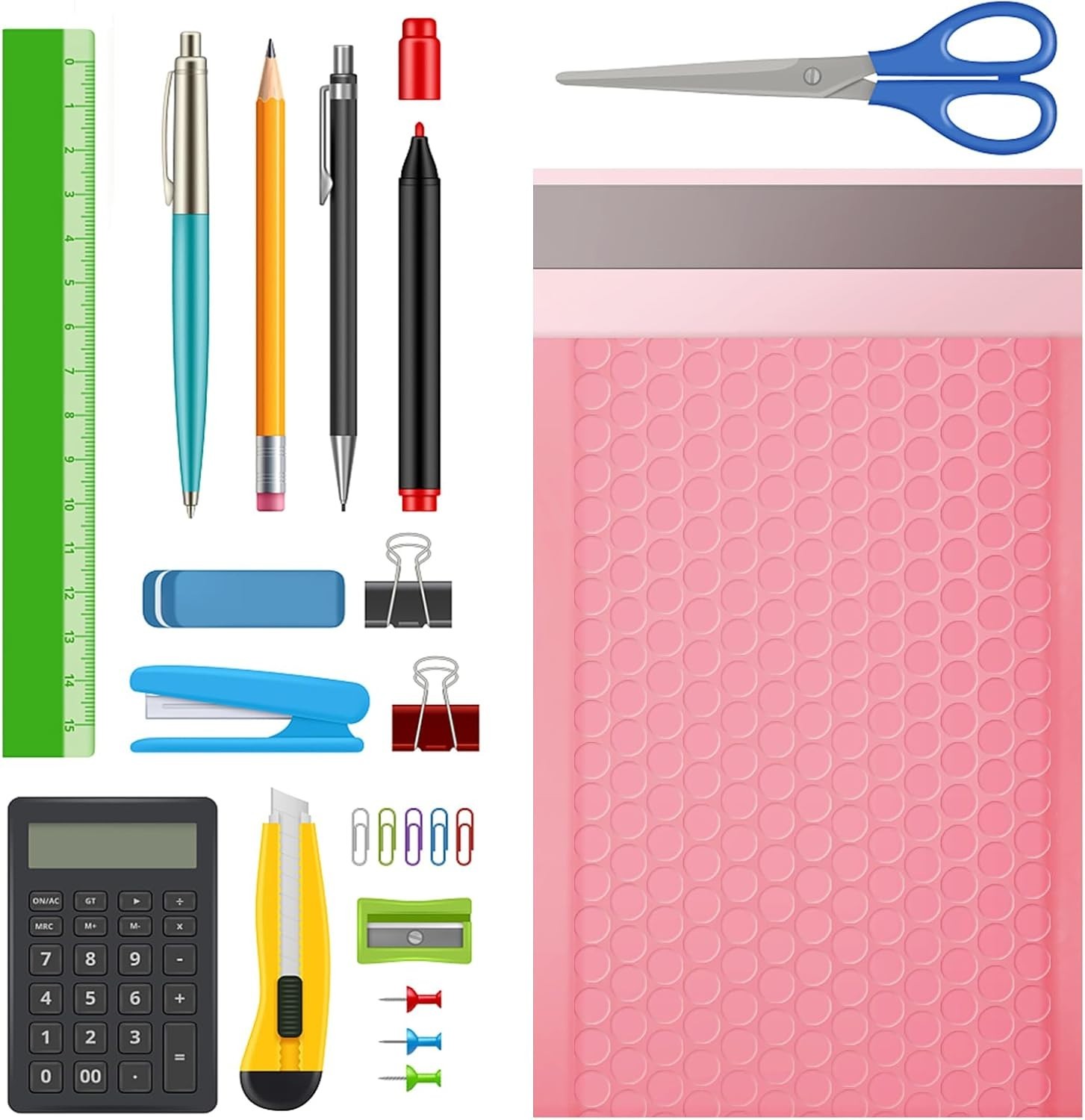 Pink Bubble Mailers, 4×7 In, Pack of 100 – Waterproof Self-Seal Envelopes