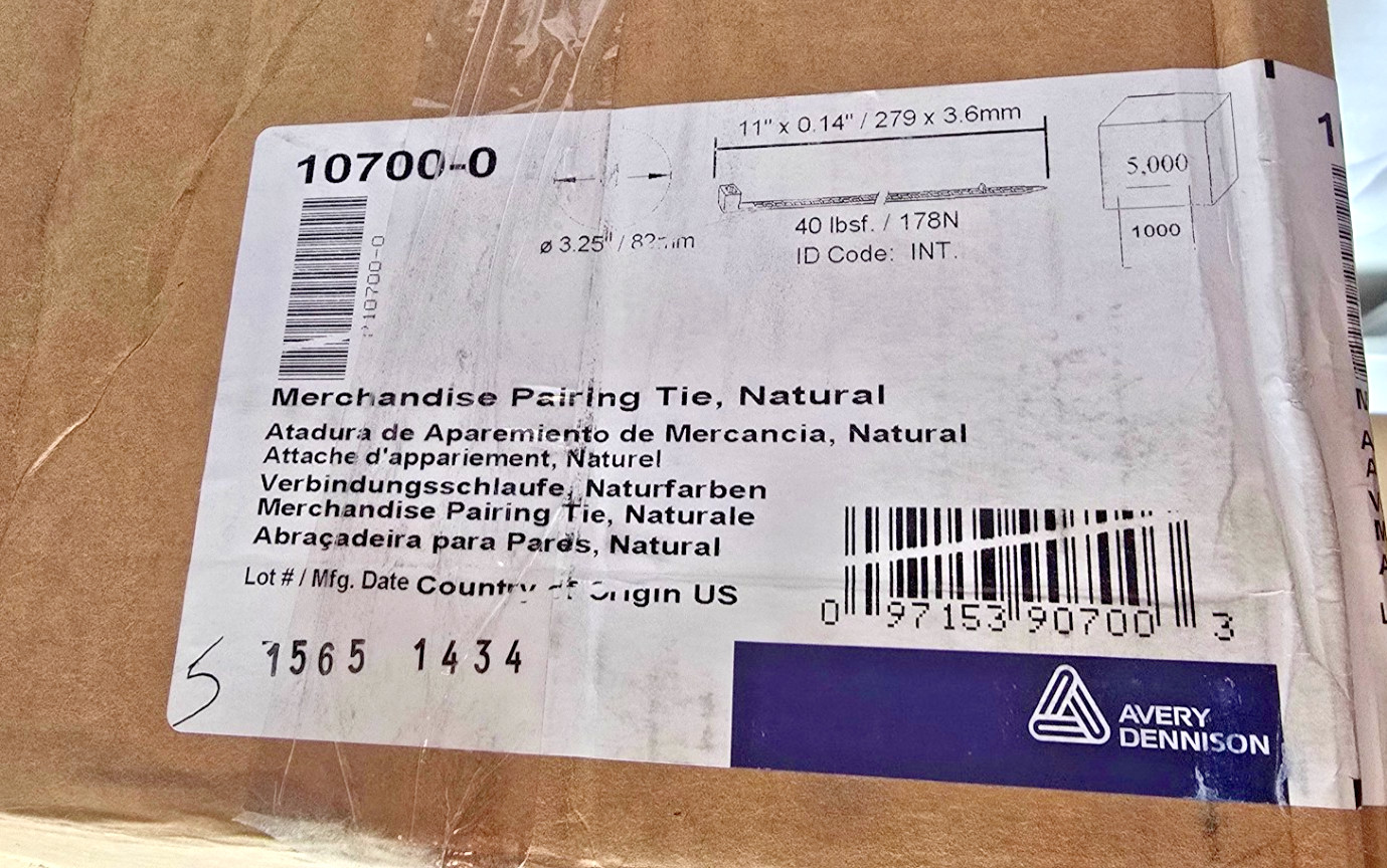 5000 Pack Avery Merchandise Pairing Ties 10700