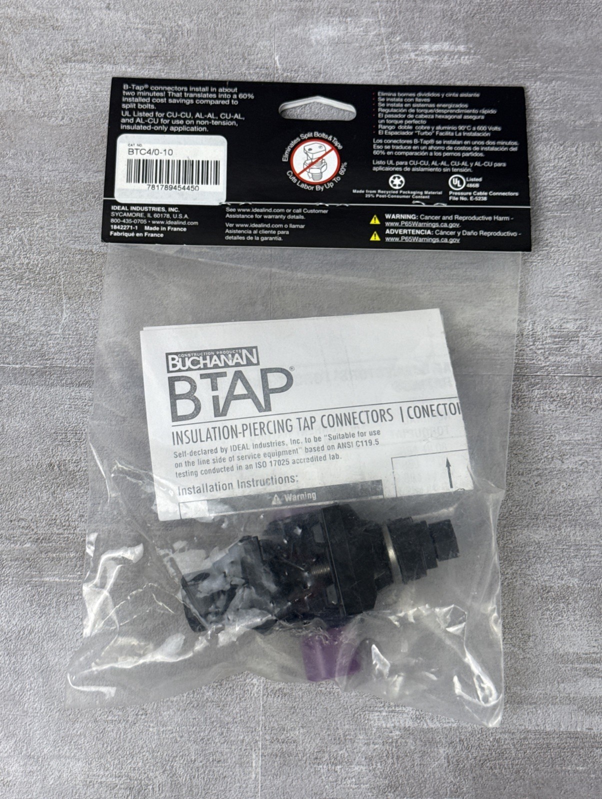 Genuine Buchanan B Tap Insulation Piercing Connectors BTC4/0-10 New In Package