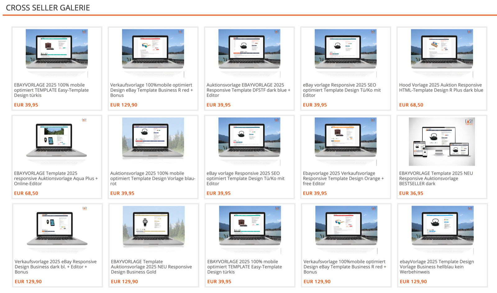 Auktionsvorlage 2024 100% mobile optimiert Template Design Vorlage blau-rot