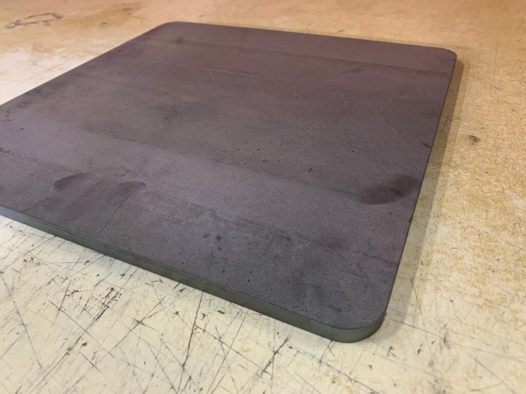 1/2″ x 16″ x 16″ Steel Plate with Rounded Corners, A36 Steel