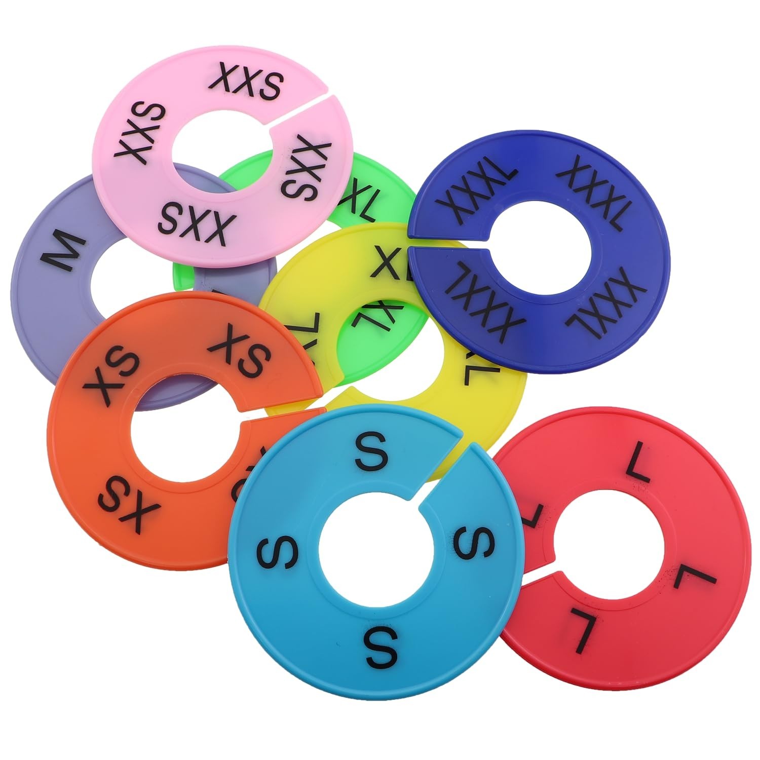 8PCS Reusable Multicoloured Plastic Wardrobe Round Hanging Rack Divider Cloth…