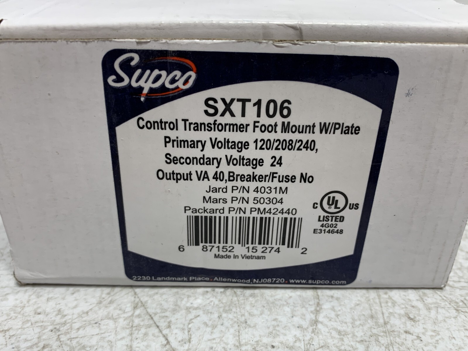 Supco SXT106 Transformer 120/208/240 Volts 40VA Multi-Mount