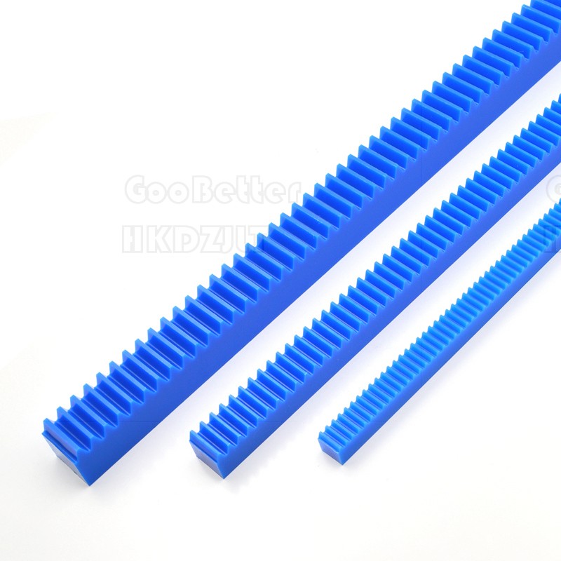 Blue Nylon Plastic 0.5 – 2 Mod Spur Gear Racks For CNC Linear Motion Long 300 mm