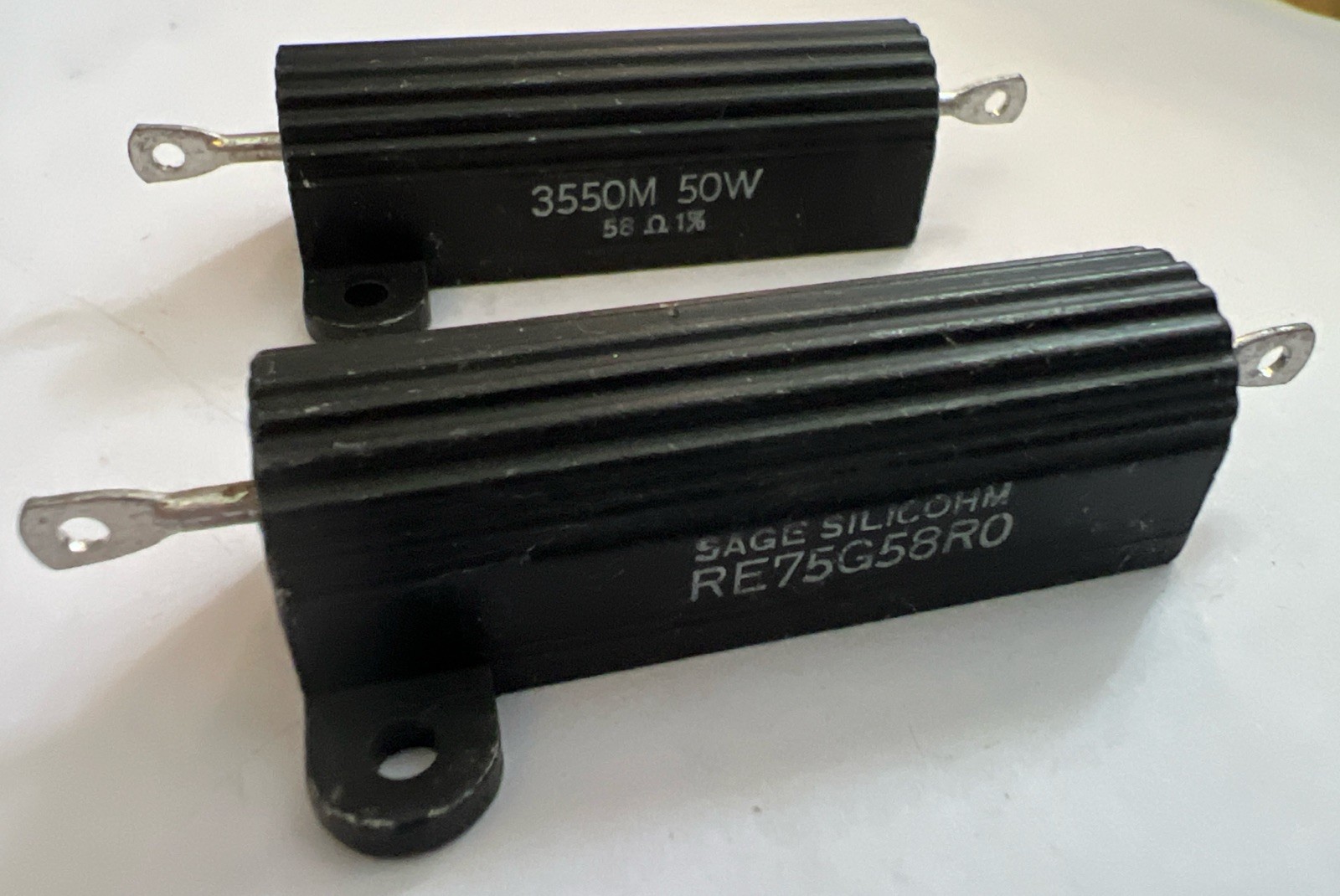 SAGE 58 Ohm 50 Watt Resistors 1% Tolerance Sage RE75G58R0 New Quantity Of 2