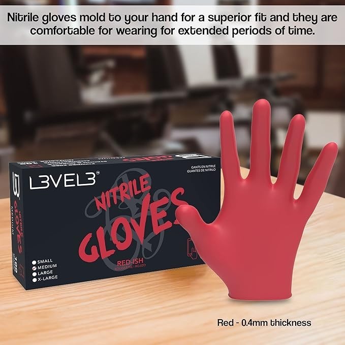 Level 3 Nitrile Gloves Professional Heavy Duty Disposable Gloves Latex Free