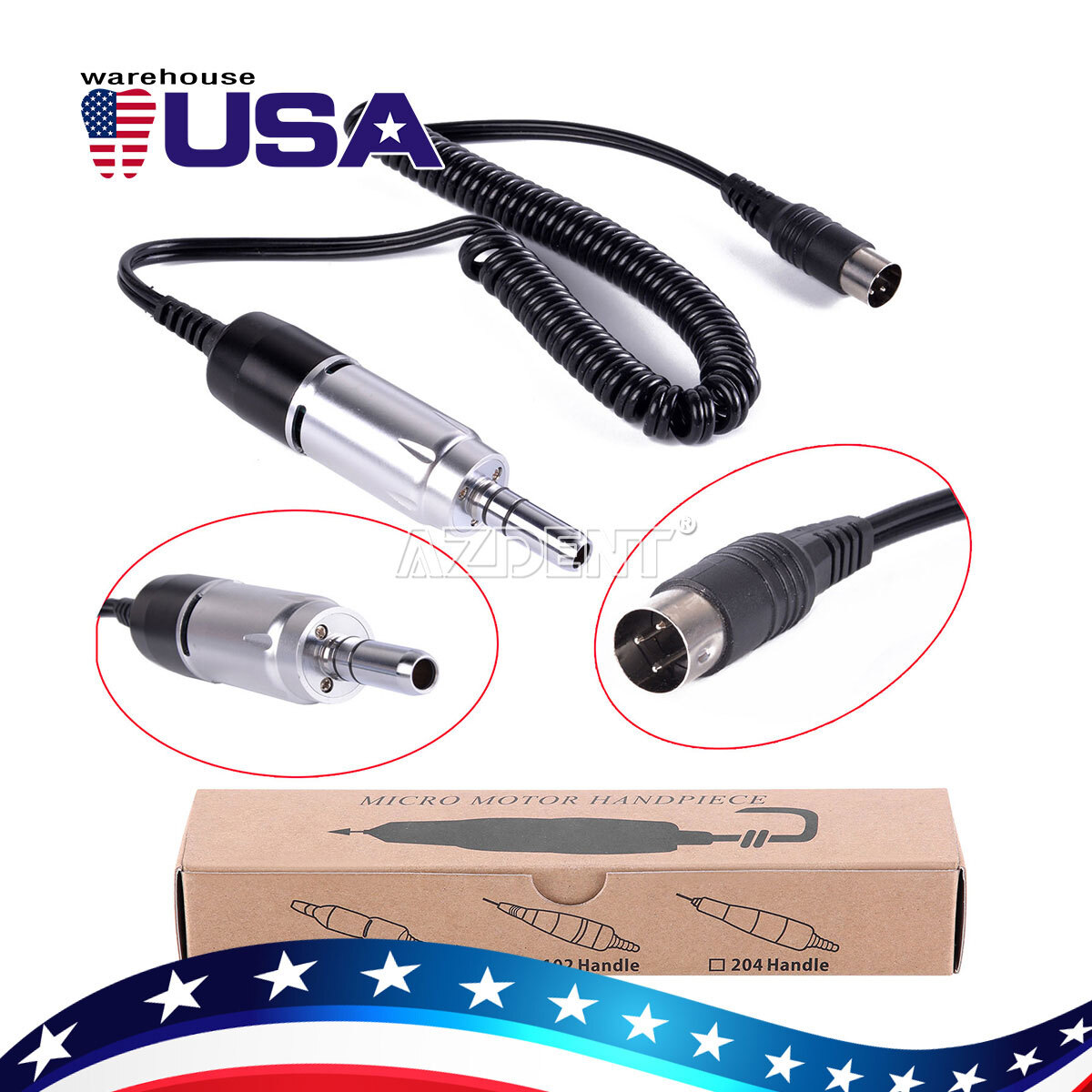 Dental Lab Micromotor Electric 35K RPM Polishing Handpiece 102L/90A-H For N3
