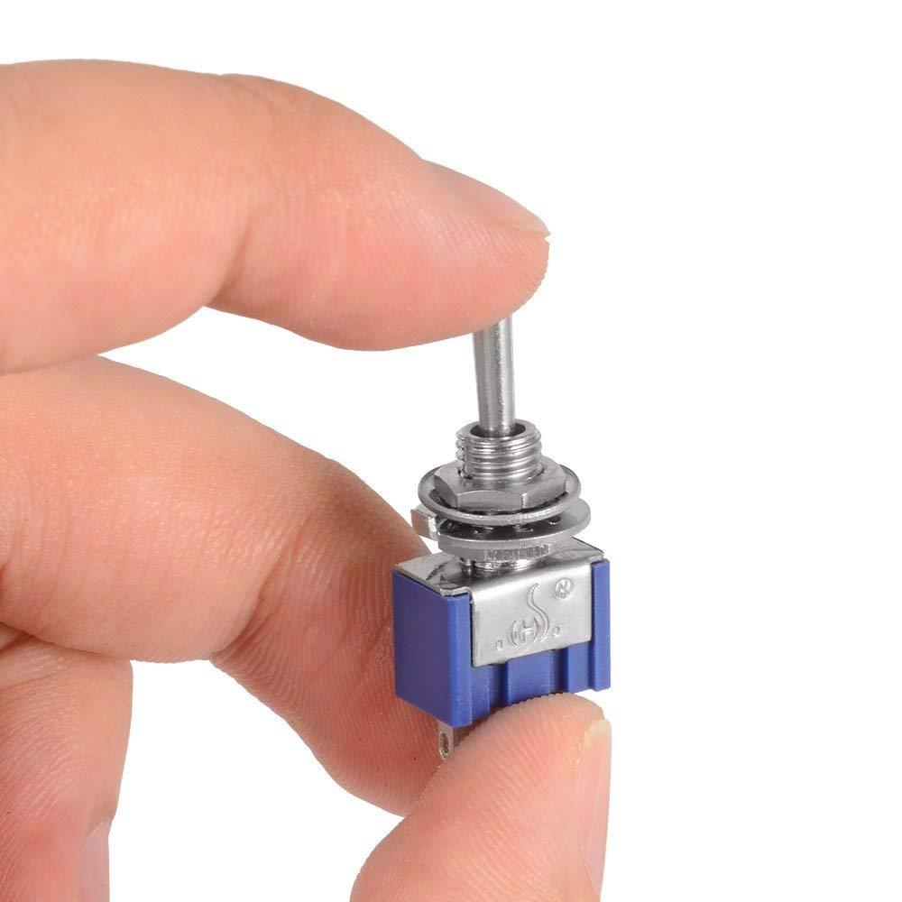 5-Piece Micro Mini Toggle Switch – AC ON/OFF/ON SPDT, 3 Position, 6 Amp AC125V