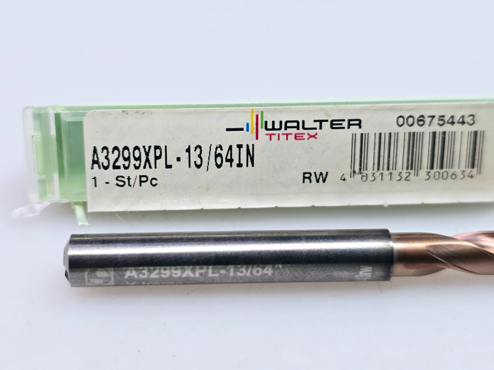 WALTER TITEX A3299XPL-13/64IN Solid Carbide Drill 0.203″ Coolant Thru 5.159mm 3X