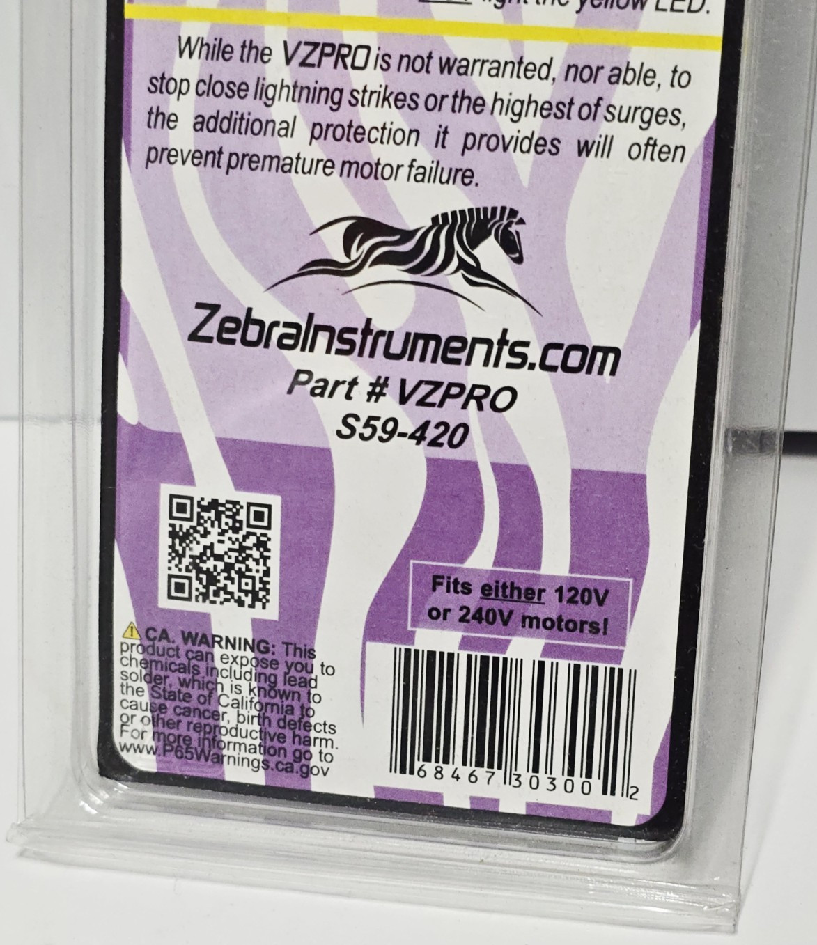 Zebra Instruments VZPRO Motor Protector S59-420 – NEW