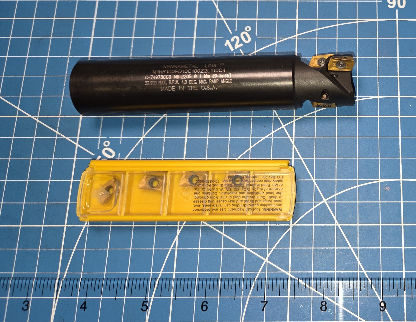 Kennametal 1″ Diameter Indexable Helical Mill 1-10 LOIS M1HR100ED10C100Z2L11OC4