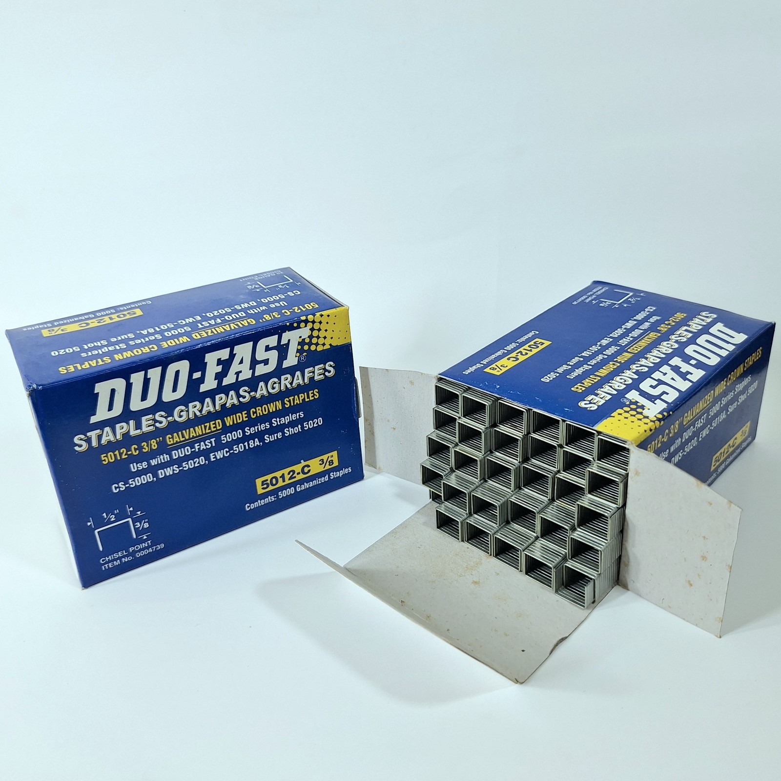 Duo Fast 5012-C 3/8” 20 Gauge Wide Crown Chisel Point Staple 5000 Series