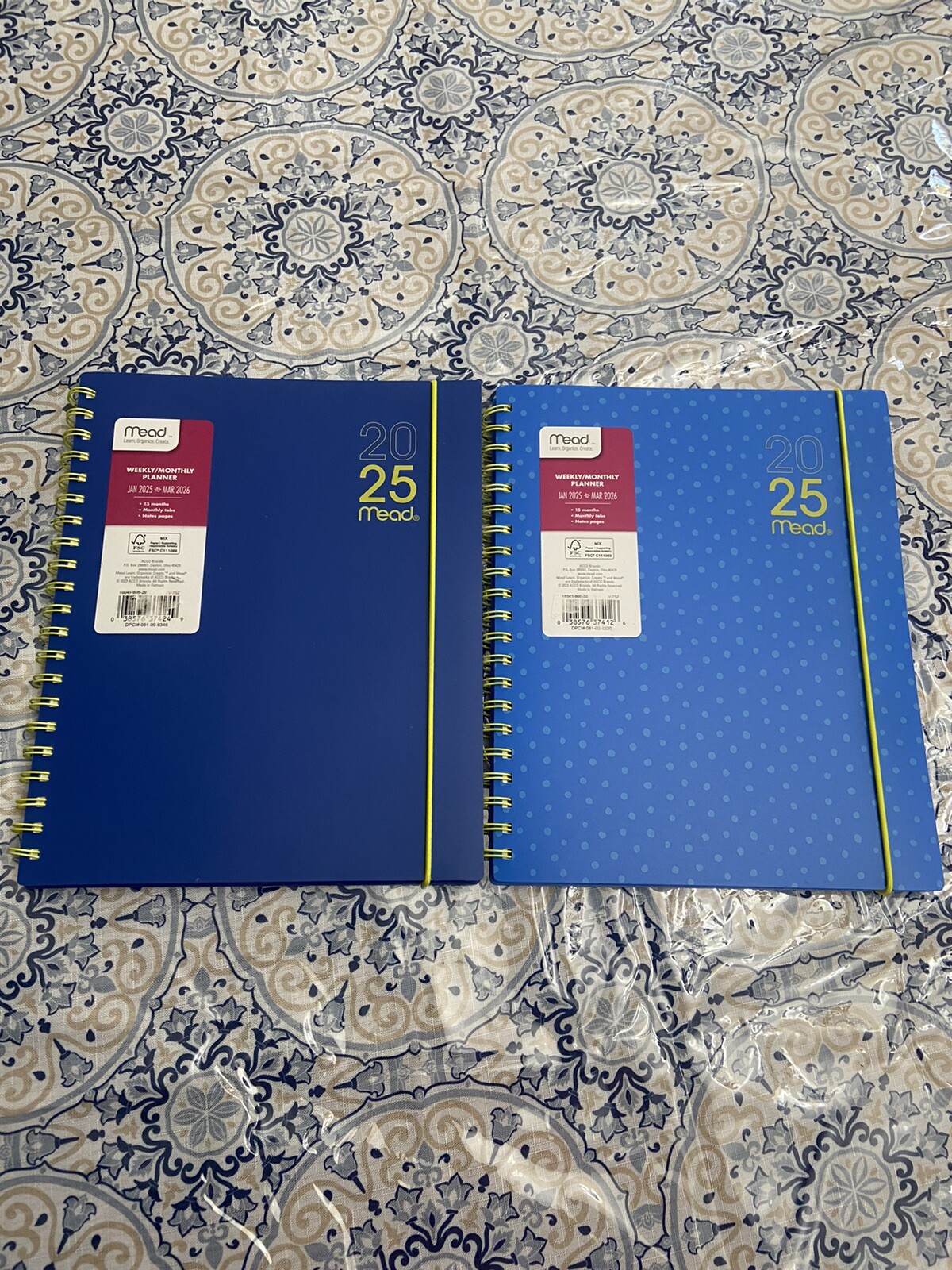 Mead Weekly Monthly Planner 2025 15 Months Note Pages 8”x11” Lot Of 2