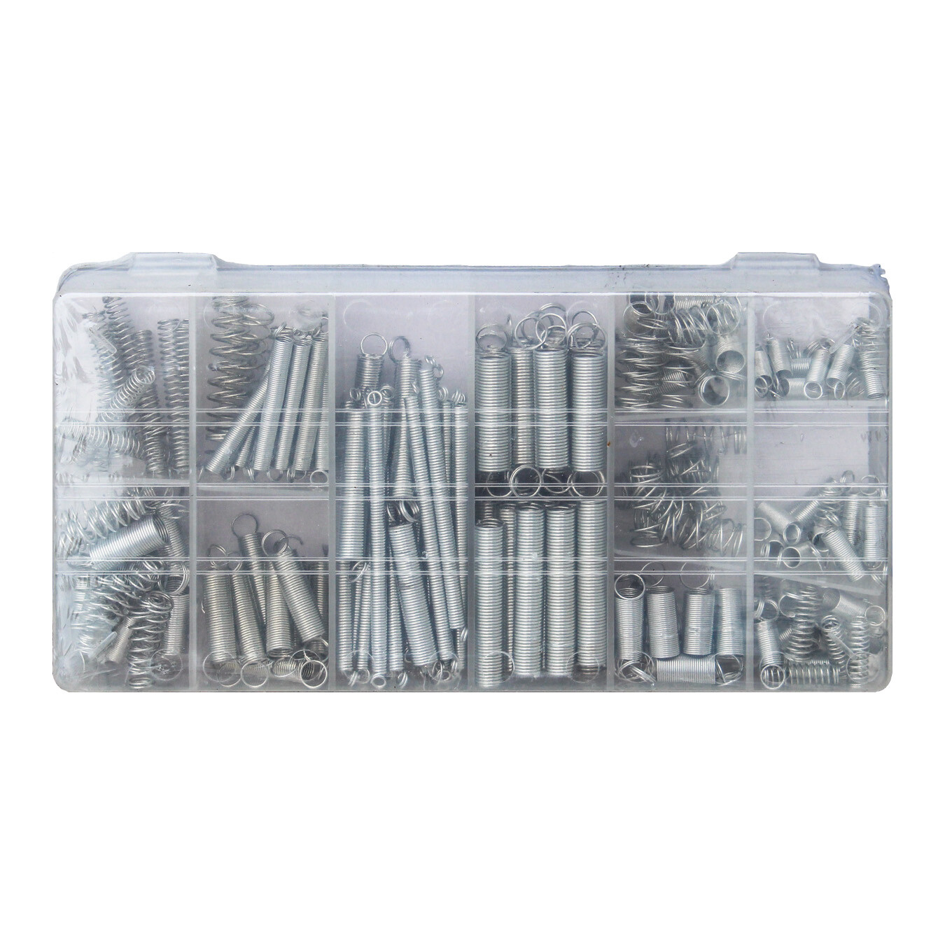 200pc Spring Assortment Set Zinc Plated Steel Compression & Extension Carburetor