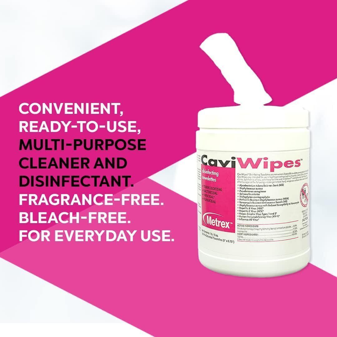 New All Purpose Disinfectant CaviWipes #13-1100 160 Count – Pack of 4 Cannisters