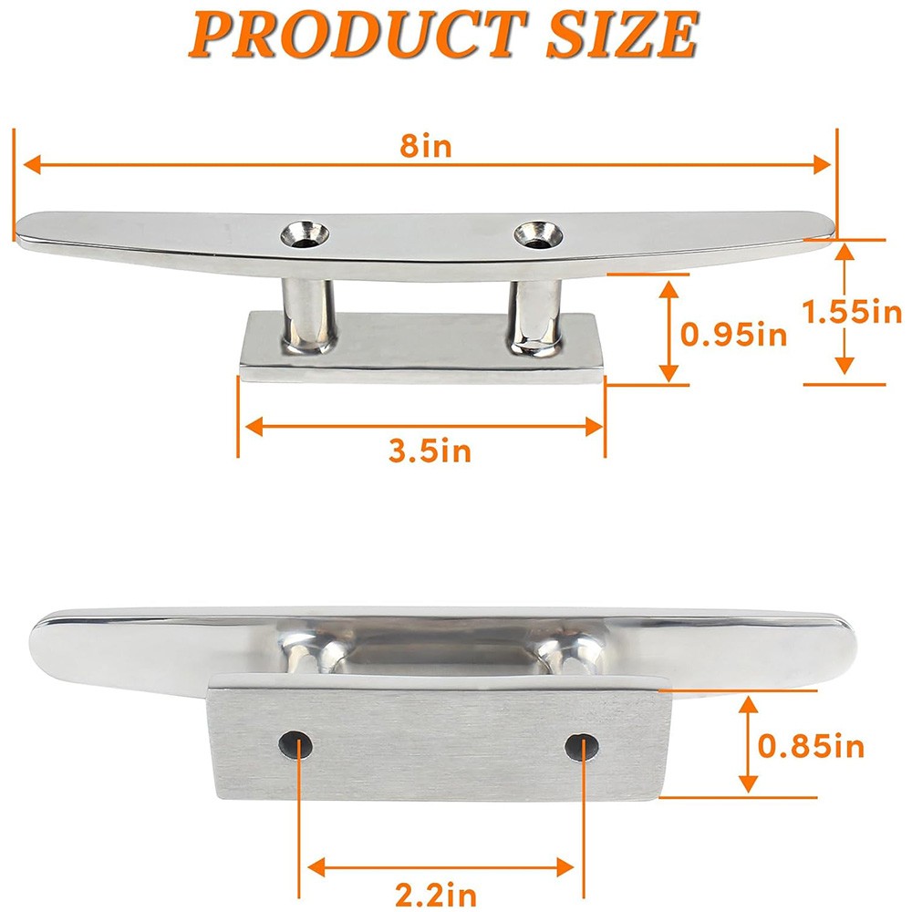 4/5/6/8/10 IN Boat Cleat Open Base 316 SS Deck Cleat Boat Dock Cleat Rope Cleat