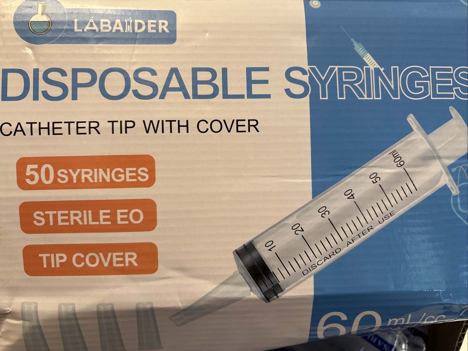 60mL/cc Catheter Tip Syringe with Cover
