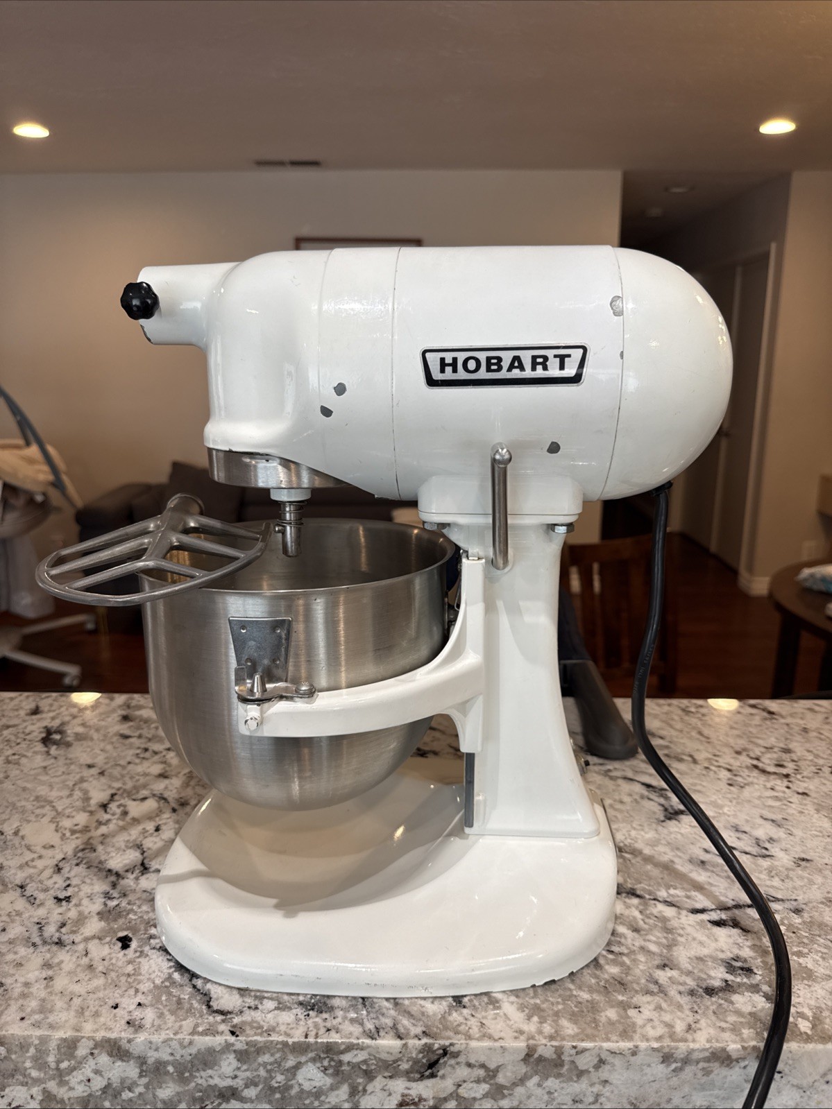 Hobart N50 Commercial Mixer WHITE Counter Top 5 Quart 3 Speed +Bowl+paddle WORKS