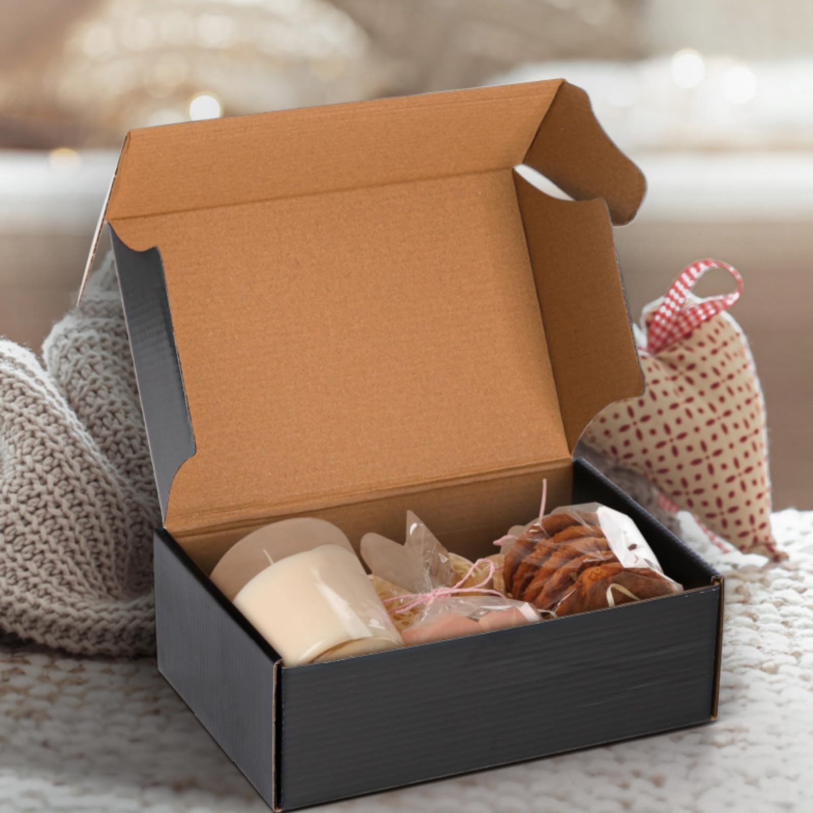 Dicunoy 30 Pack CardBoard Boxes, 9 x 6 x 3 Inches 9 x 6 x 3 Inches, black