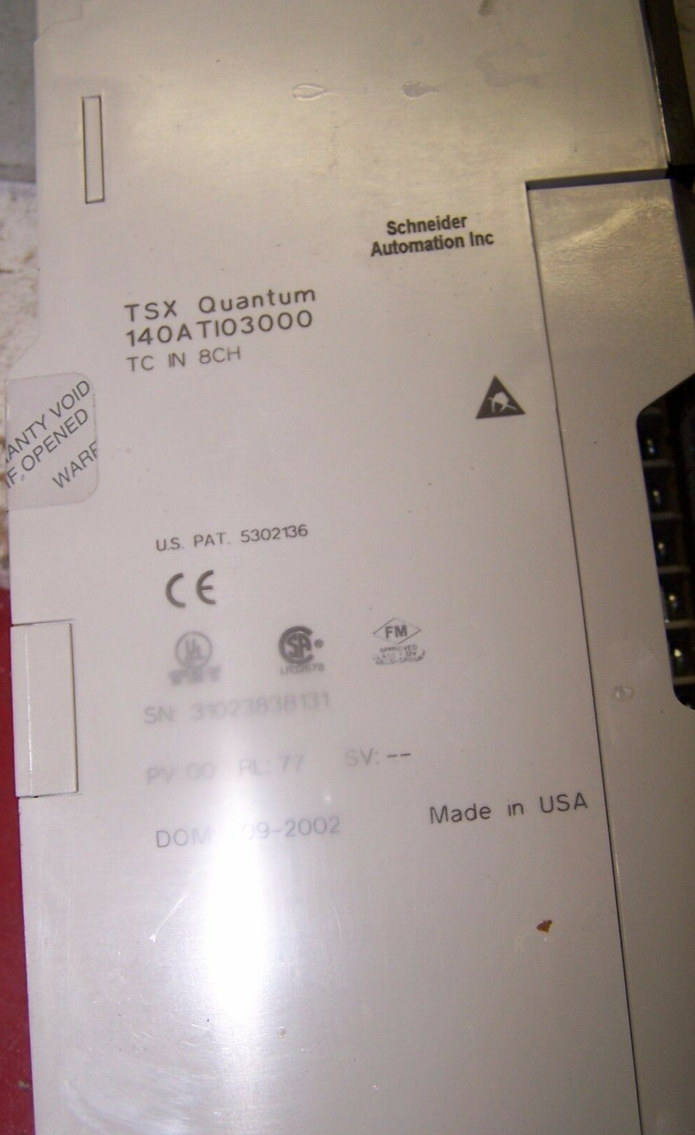 SCHNEIDER 140ATI03000 TSX QUANTUM 140 ATI 030 00 INPUT MODULE 8 POINT 16 BIT