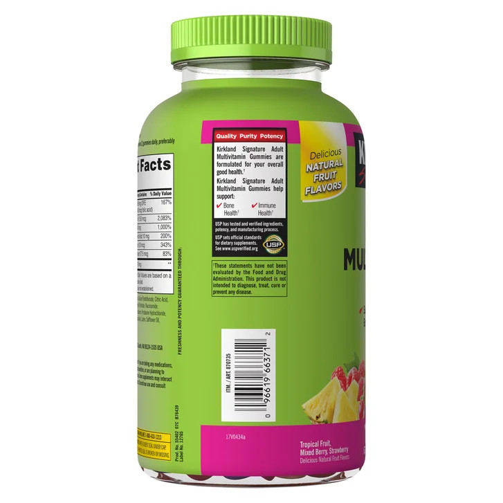 Kirkland Signature Adult Multivitamin Gummies 320 Count Costco Formula