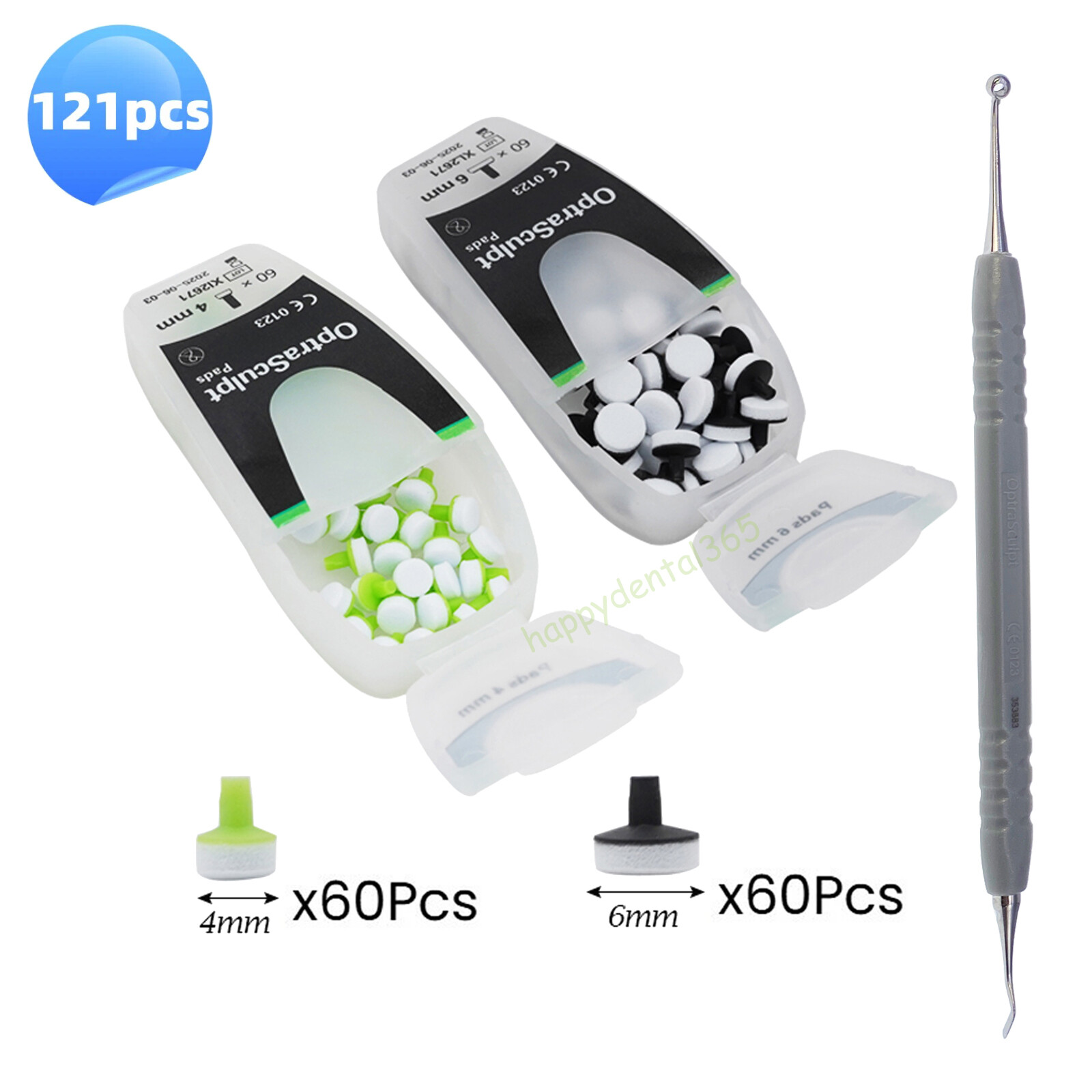 Dental OptraSculpt Foam Pads Kit Veneer Composite Resin Filling Spatula Handle