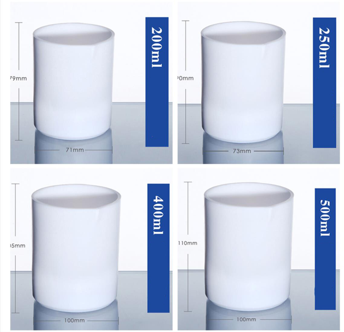 Polytetrafluoroethylene PTFE Measuring Beaker Cup Labware With Cover 30~1000ml