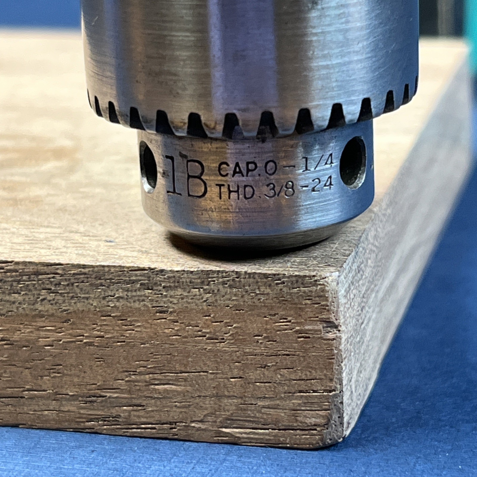 Jacobs No. 7B Drill Chuck, 0 to 1/4″ capacity, 3/8-24 mount, Hartford, USA