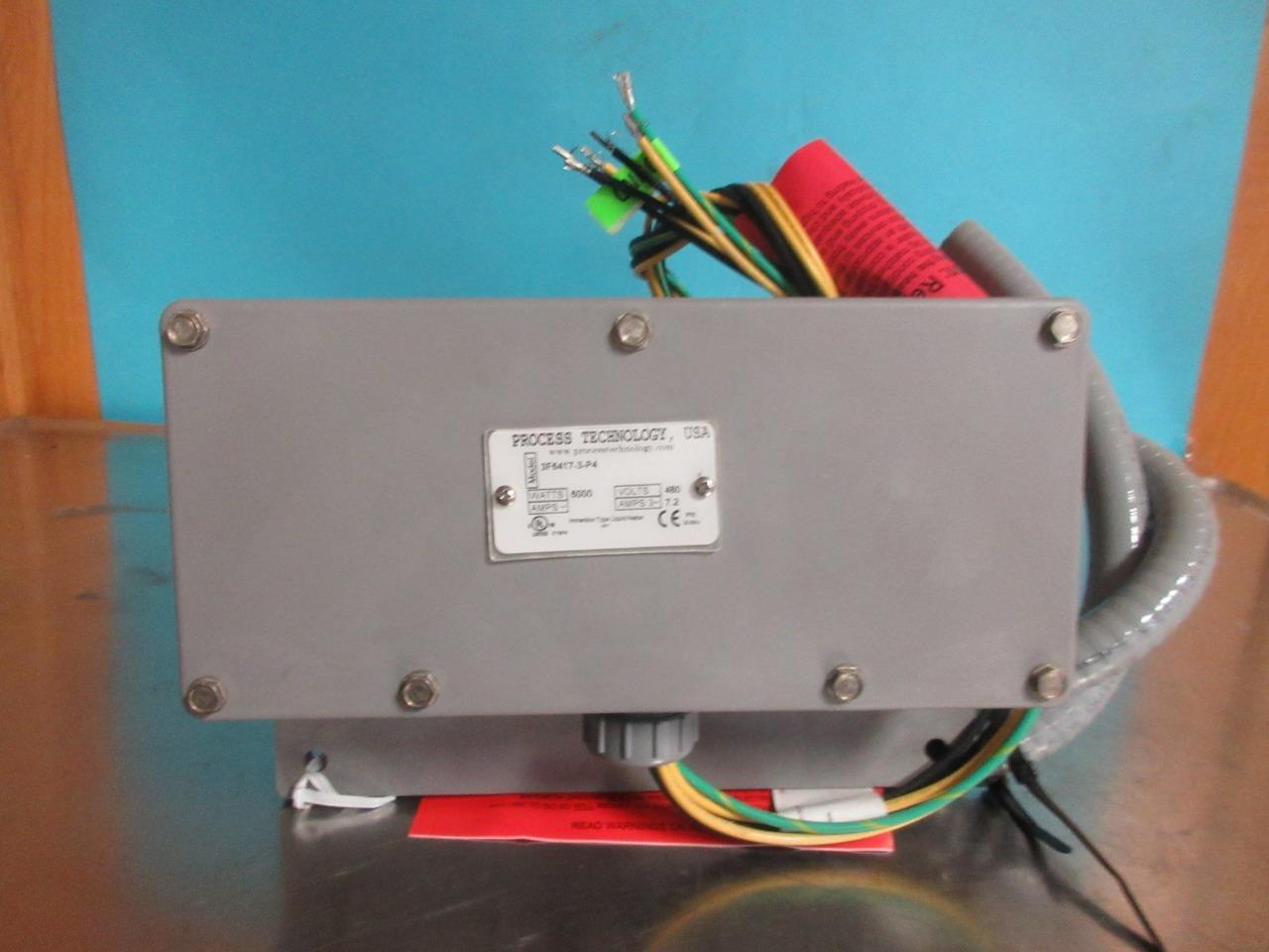 NEW PROCESS TECHNOLOGY 3F6417-3-P4 6000W 480V 7.2 A TRIPLE TUBE OVER SIDE HEATER