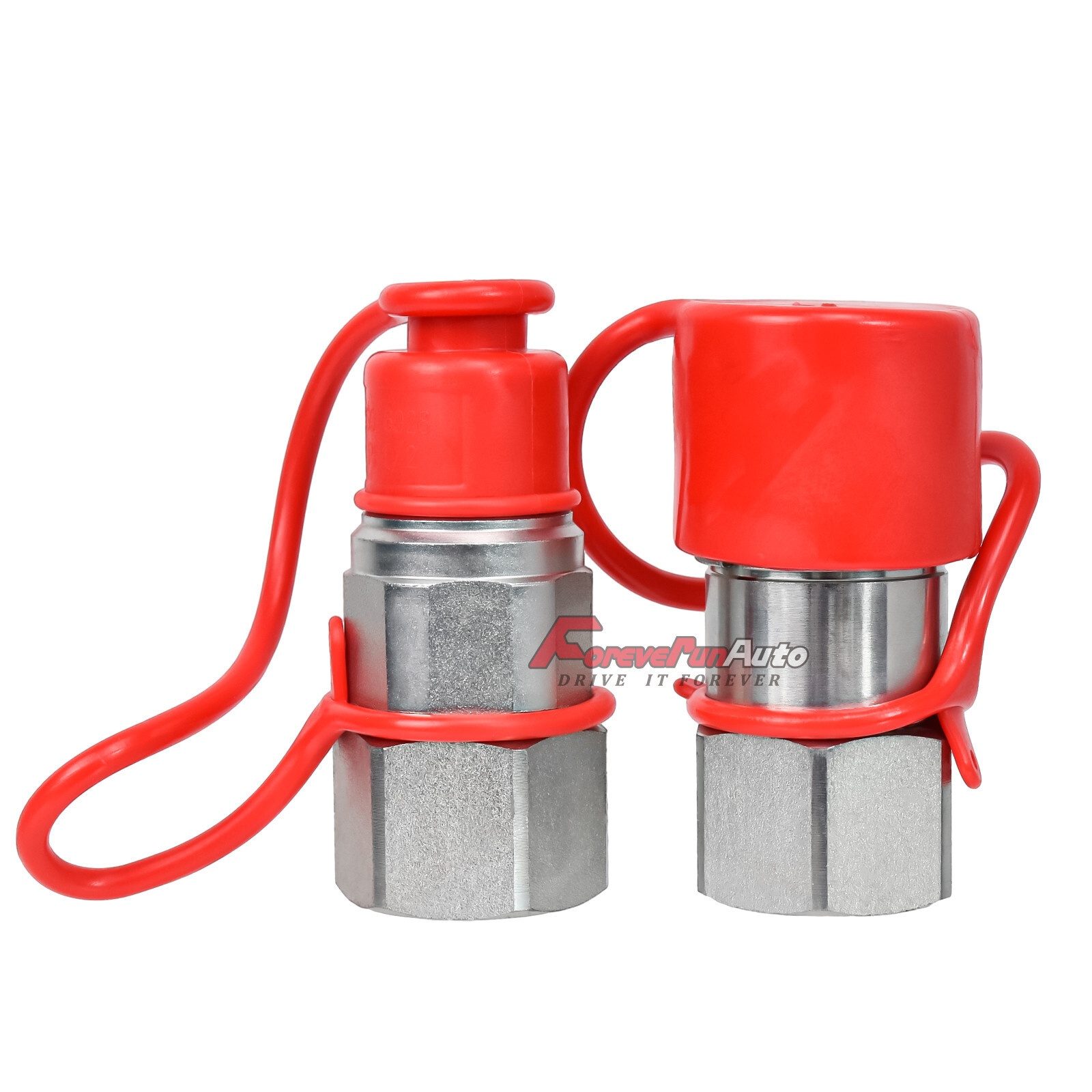 2 Sets 3/4″ NPT Flat Face Hydraulic Quick Connect Couplers Couplings Skid Steer