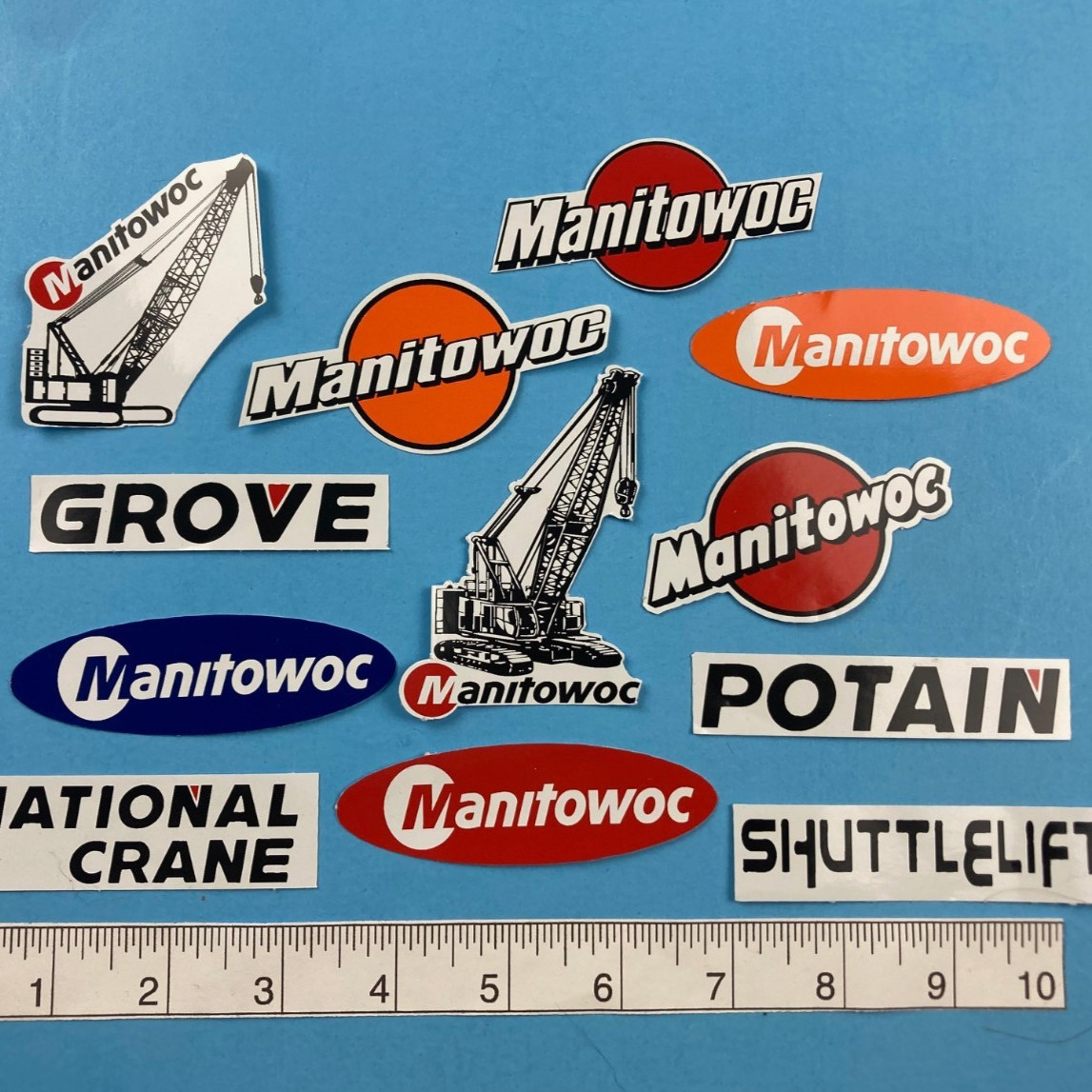12 Pack of Decal Stickers Manitowoc Potain National Crane Grove ShuttleLift