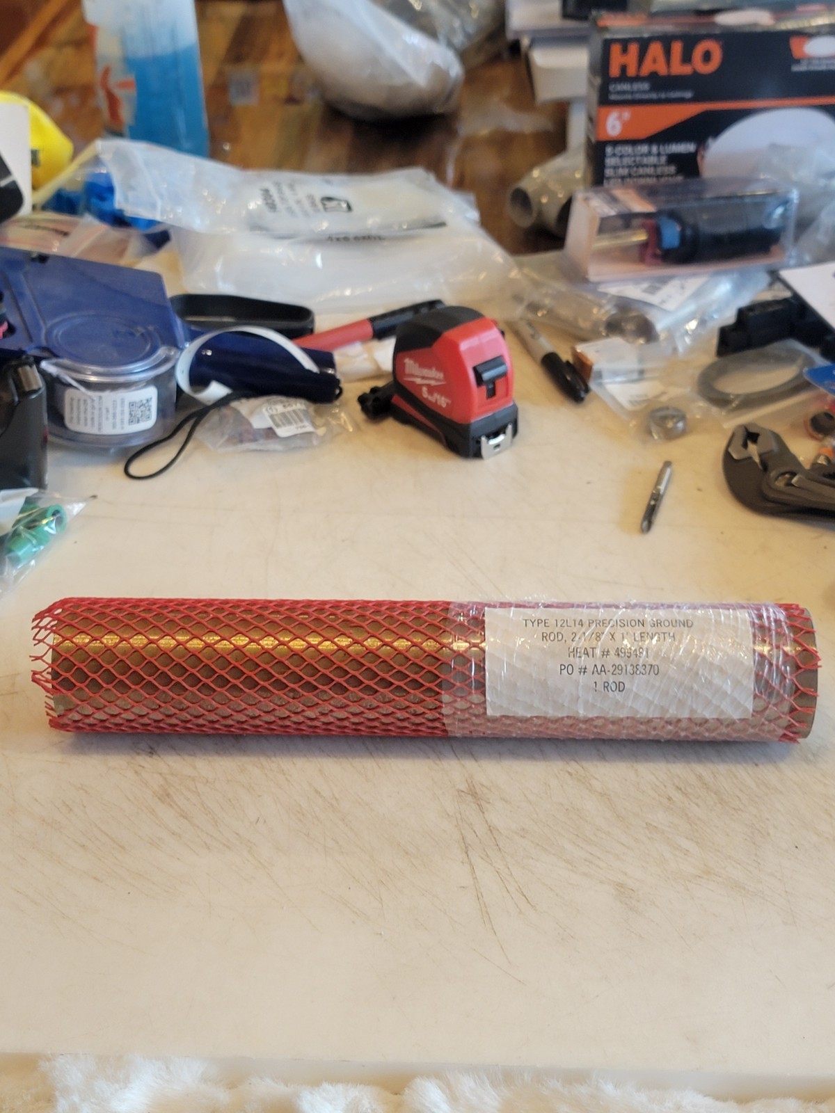 2.125 (2-1/8 inch) x 12 inches, 12L14 Steel Precision Ground Cold Roll.