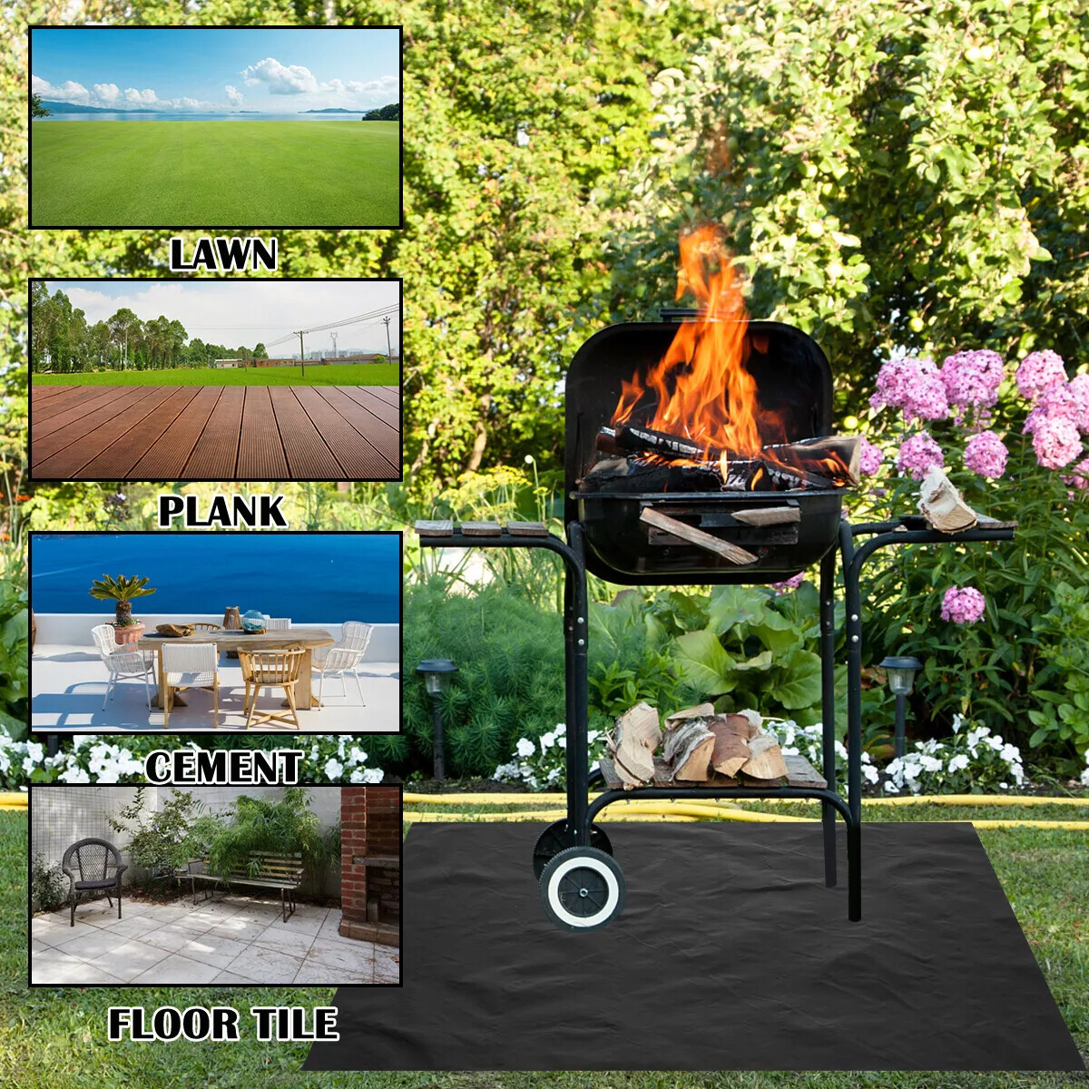 40″x40″ Welding Blanket Fireproof Flame Carbon Felt for Welders Retardant Fabric