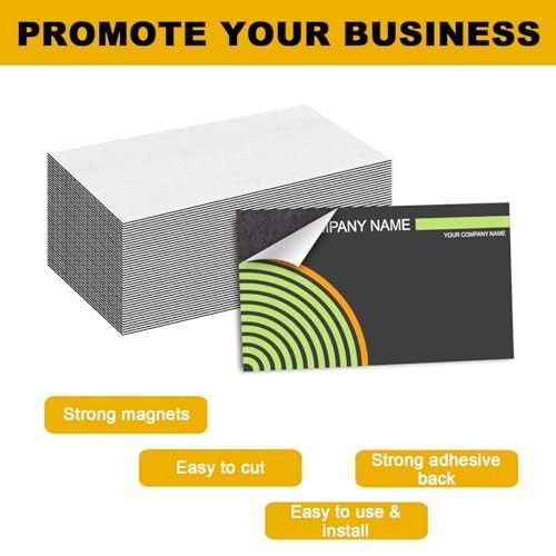Business Card Magnets, 2X3.5 Inch,50 Pack, Peel and Stick Self Adhesive Magnetic