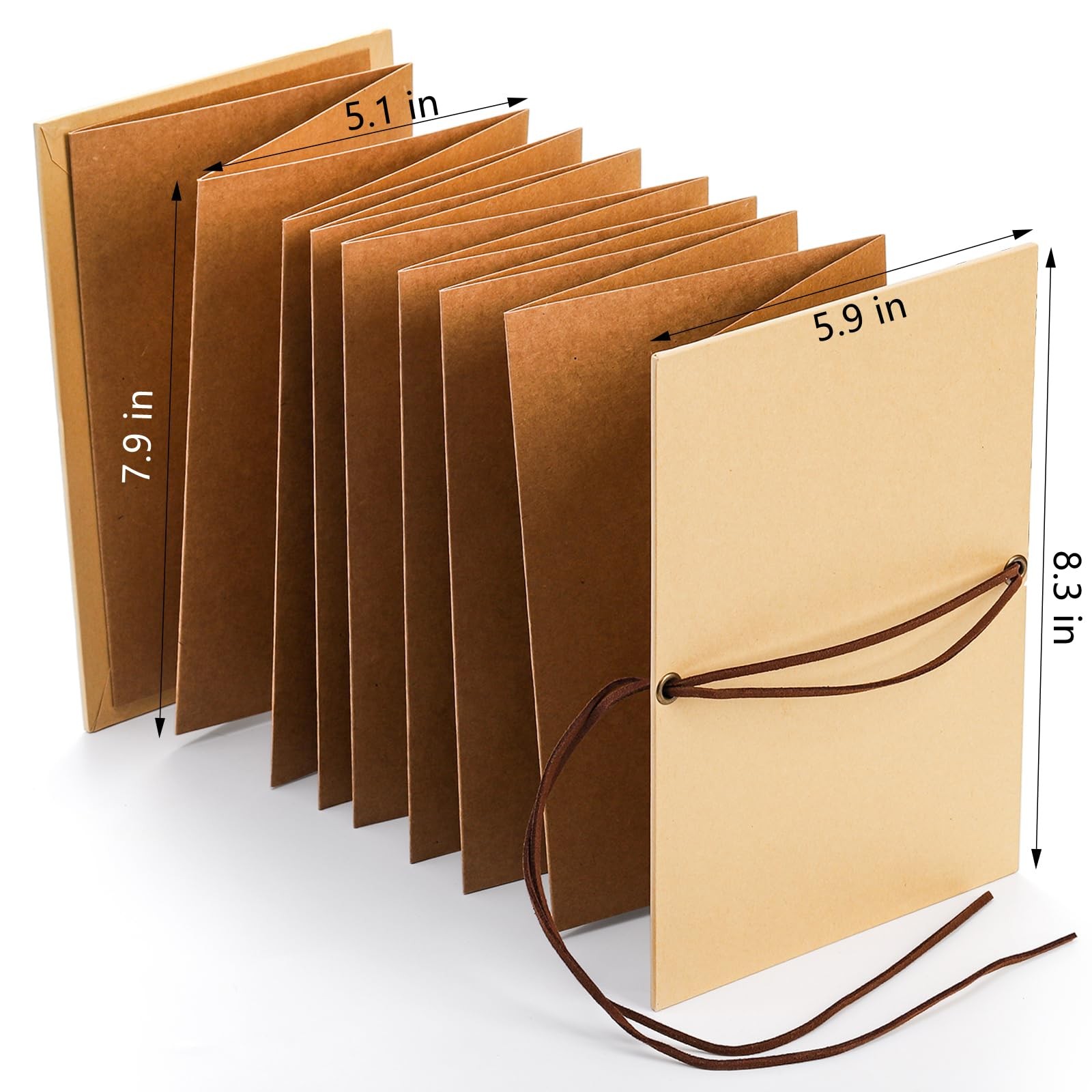 Hacaroa 4 Pack 6 x 8 Inches Accordion Scrapbook 8.3″L x 5.9″W x 0.6″H, Brown