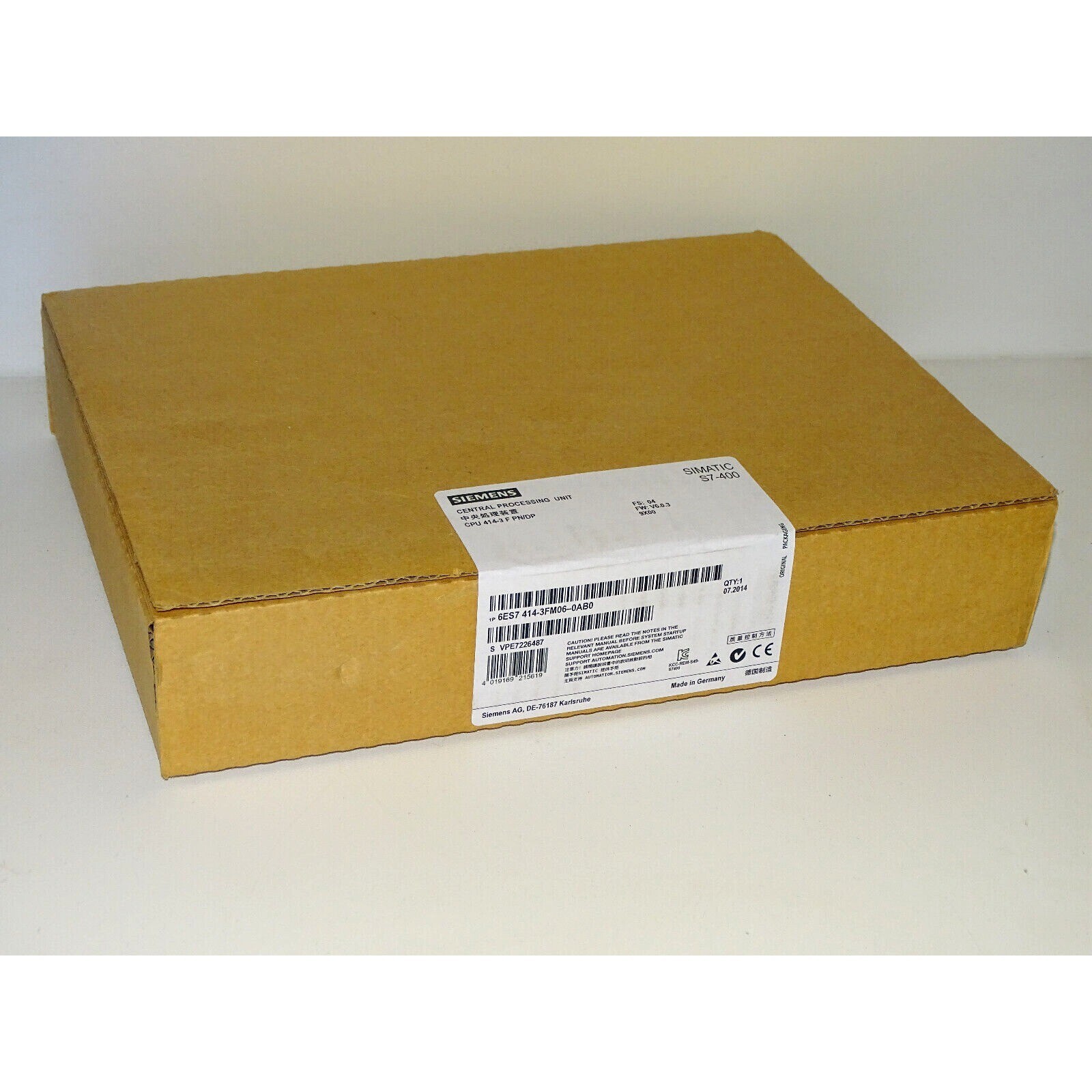 New Siemens 6ES7 414-3FM06-0AB0 6ES7414-3FM06-0AB0 SIMATIC S7-400 CPU414F-3