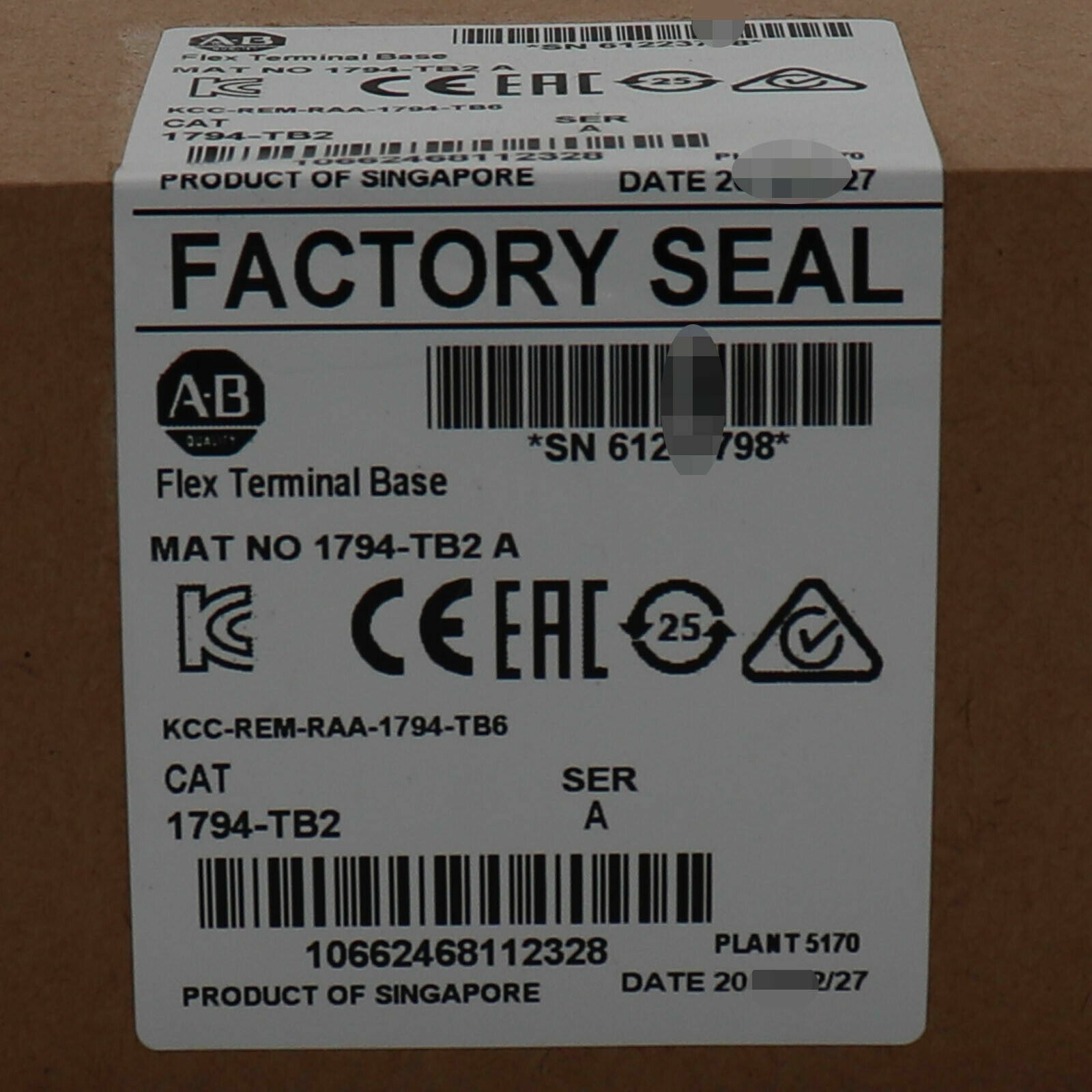 1 PCS New Factory Sealed AB 1794-TB2 SER A Flex Terminal Base 1794TB2 US Stock