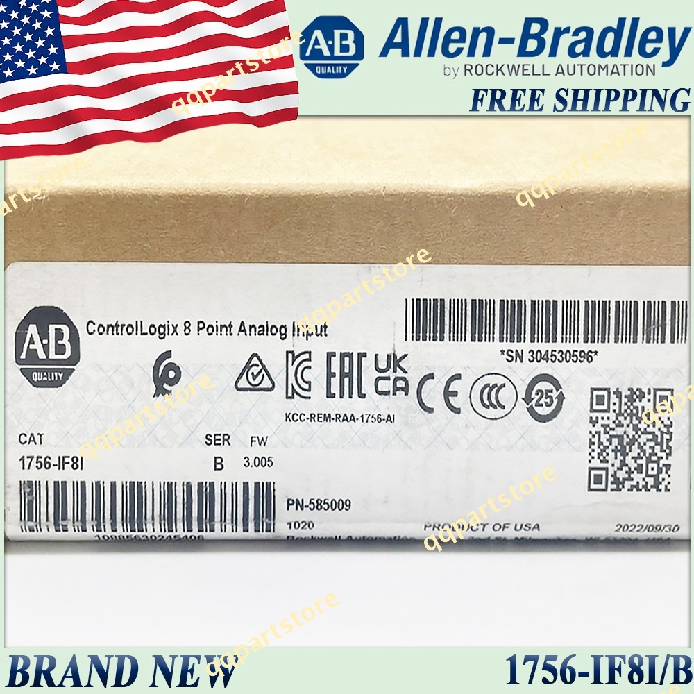 Factory Sealed AB 1756-IF8I/B ControlLogix 8 Point Analog Input 1756IF8I serB US