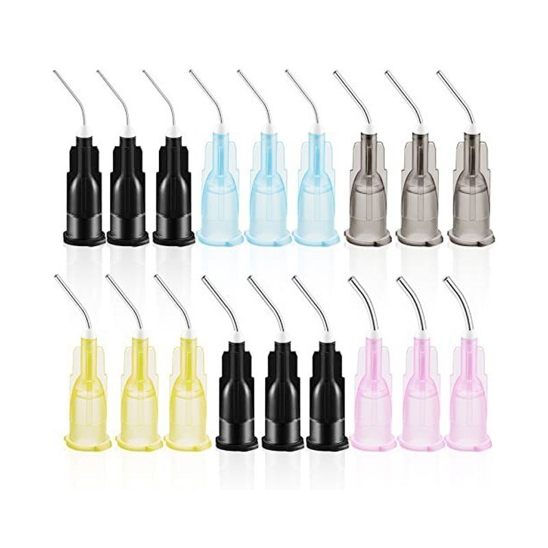 Dental Irrigation Bent Needle Dispensing Tips Acid Etch Flow Tip Needle Flowing