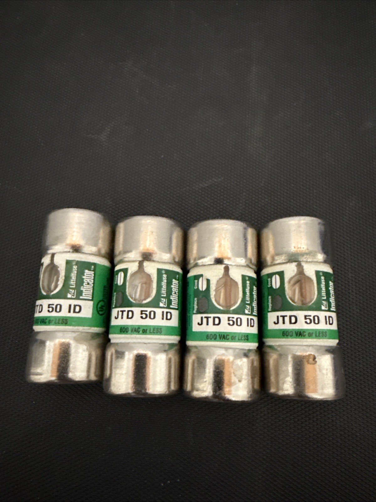 Lot Of 4 – Littelfuse JTD50ID 50A 600VAC Class J Time Delay Fuse – New Old Stock
