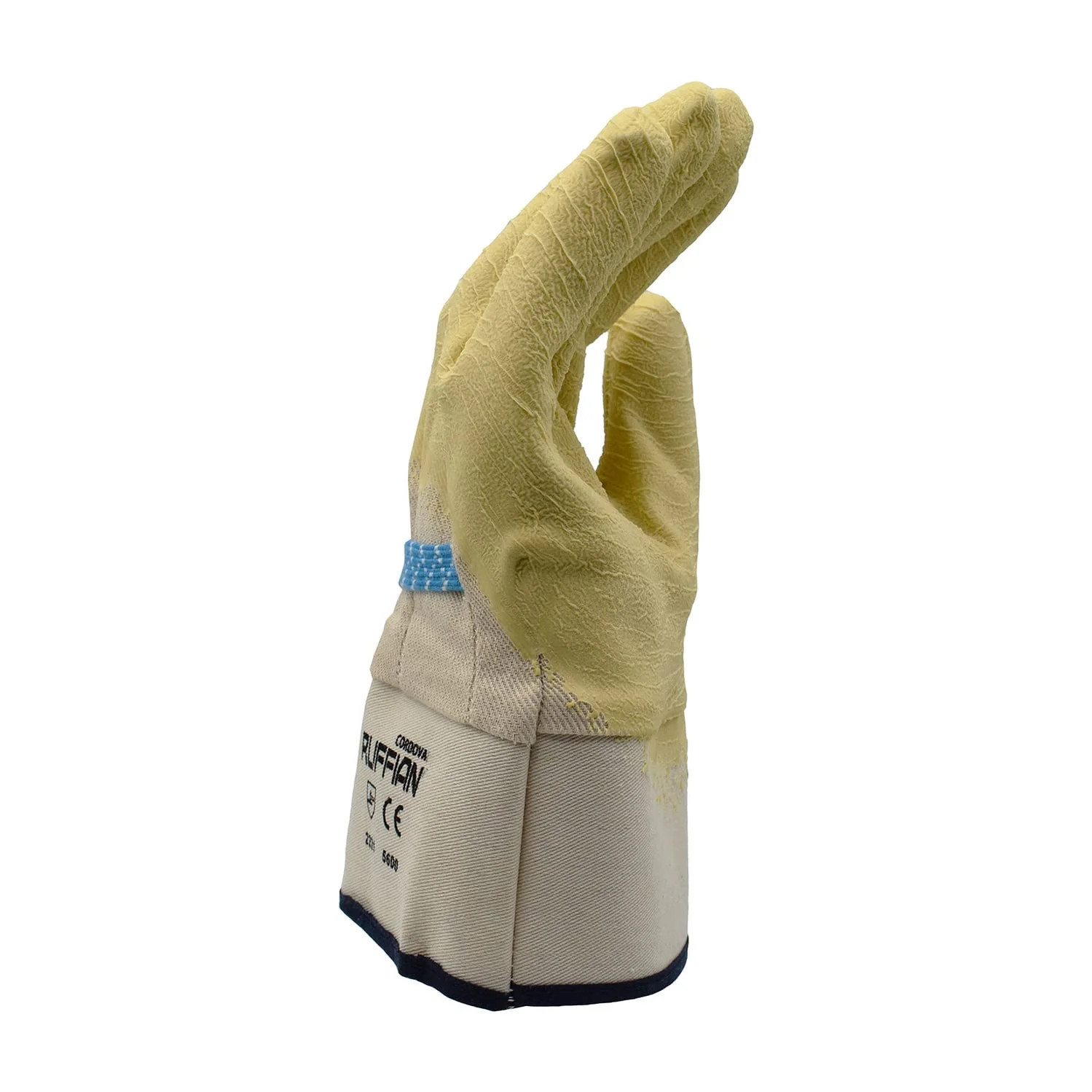 Cordova 5600 Ruffian Premium Rubber Dipped Gloves, Canvas Lined, Crinkle Finish,